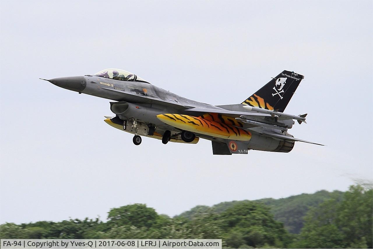 FA-94, SABCA F-16AM Fighting Falcon C/N 6H-94, SABCA F-16AM Fighting Falcon, Take off rwy 26, Landivisiau Naval Air Base (LFRJ) Tiger Meet 2017