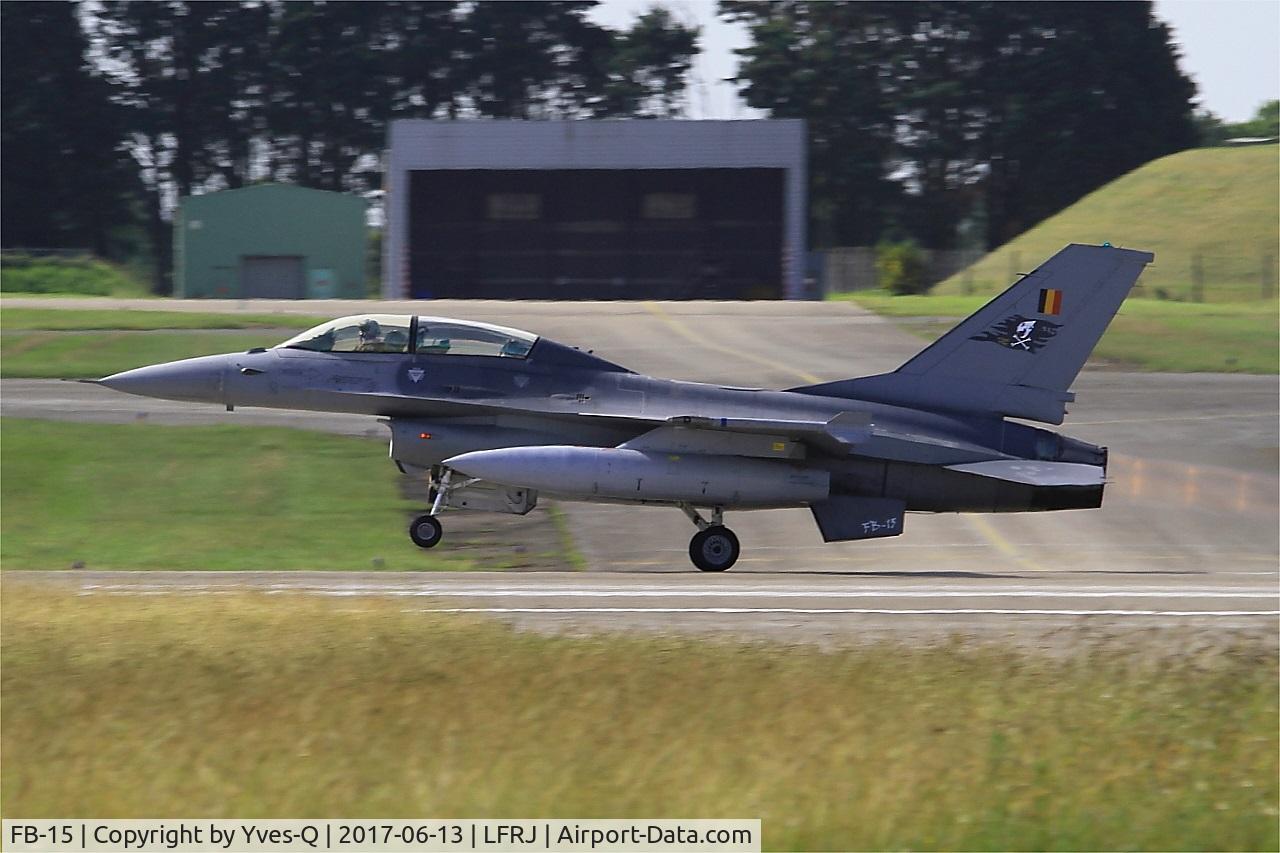 FB-15, General Dynamics F-16BM Fighting Falcon C/N 6J-15, General Dynamics F-16BM Fighting Falcon, Take off rwy 08, Landivisiau Naval Air Base (LFRJ) Tiger Meet 2017