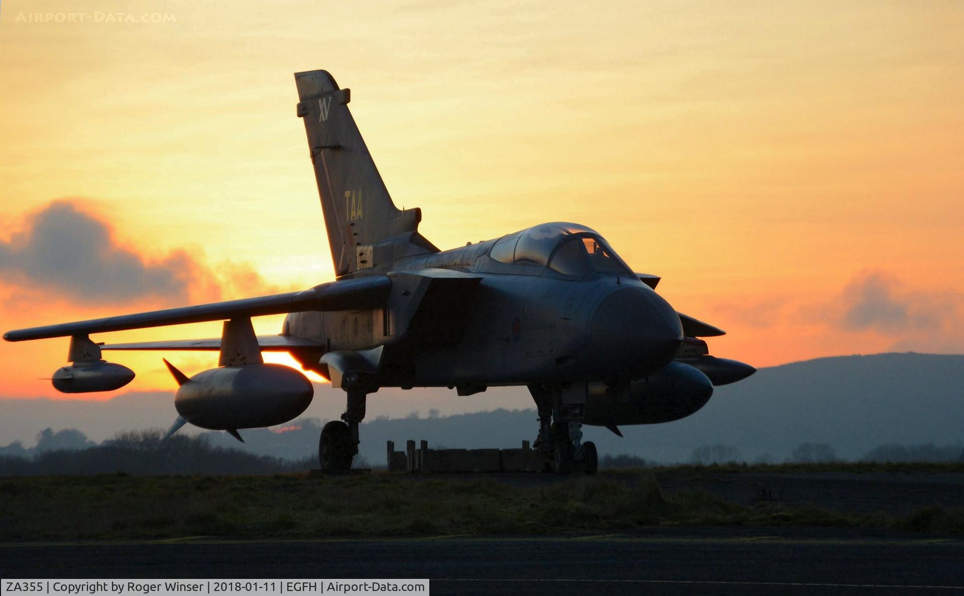 ZA355, 1980 Panavia Tornado GR.1 C/N 032/BS008/3016, Ex-15 Squadron RAF Tornado aircraft as the airport gate guardian