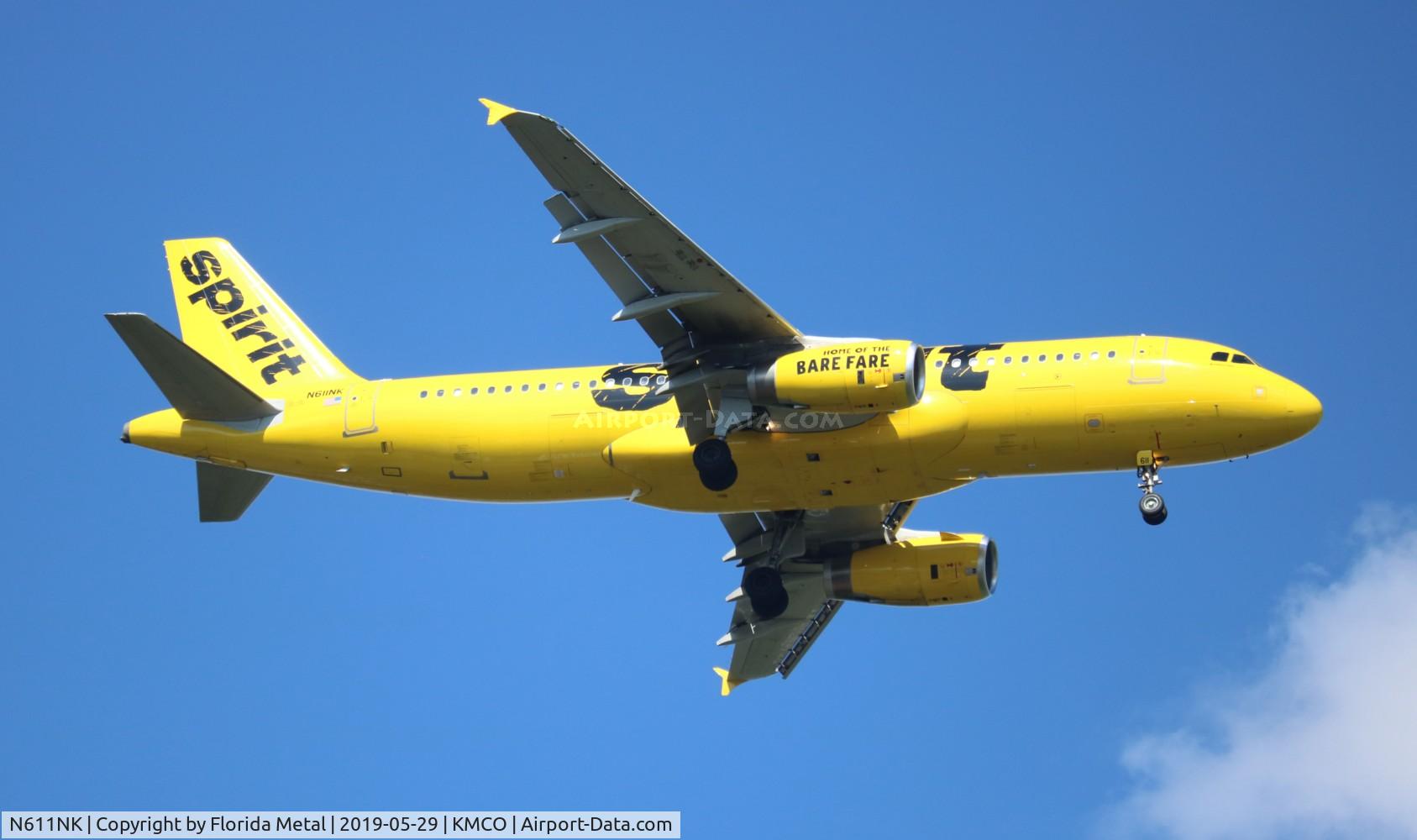 N611NK, 2011 Airbus A320-232 C/N 4996, MCO 2019