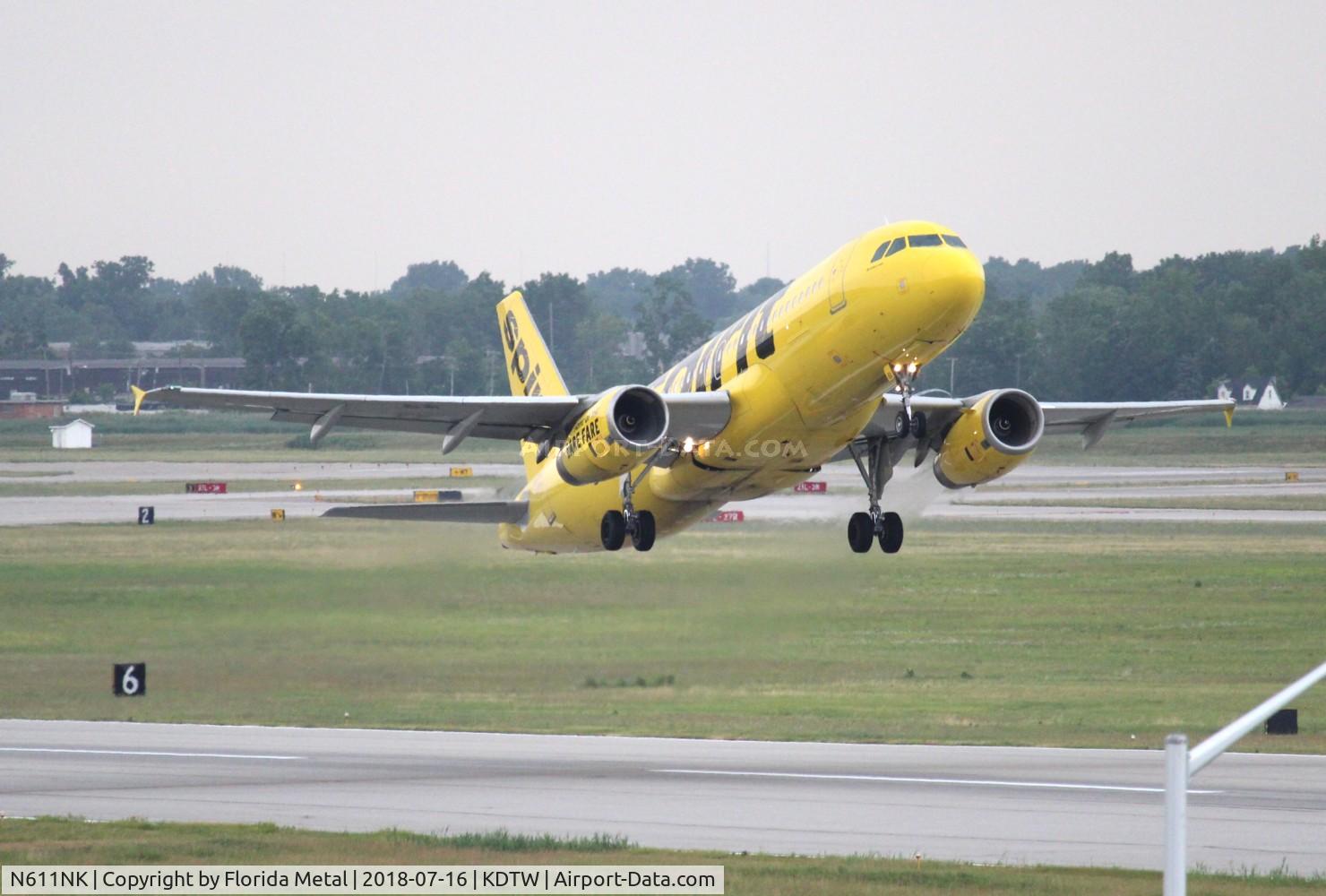 N611NK, 2011 Airbus A320-232 C/N 4996, DTW 2018