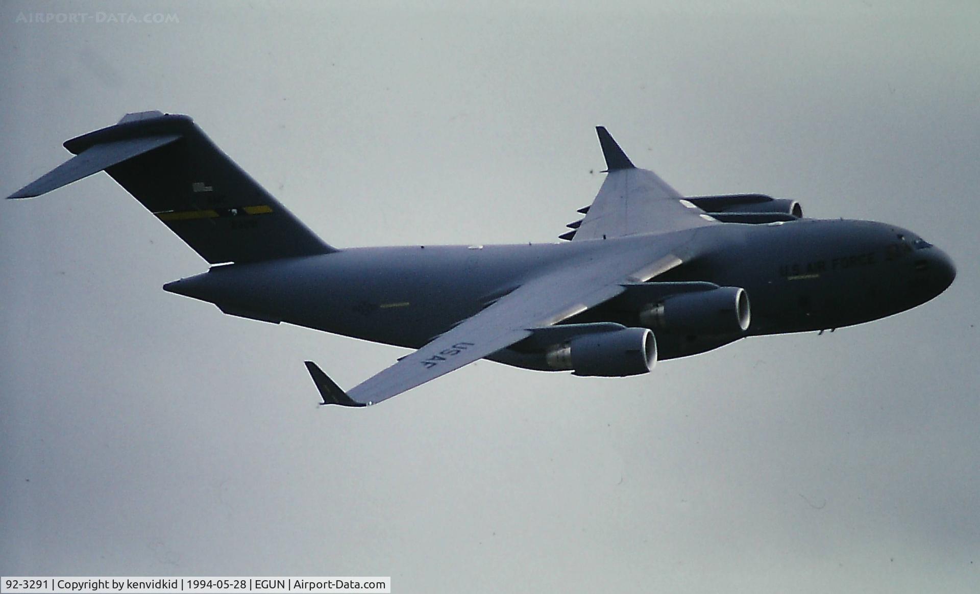 92-3291, 1992 McDonnell Douglas C-17A Globemaster III C/N P-11, At Air Fete 1994.