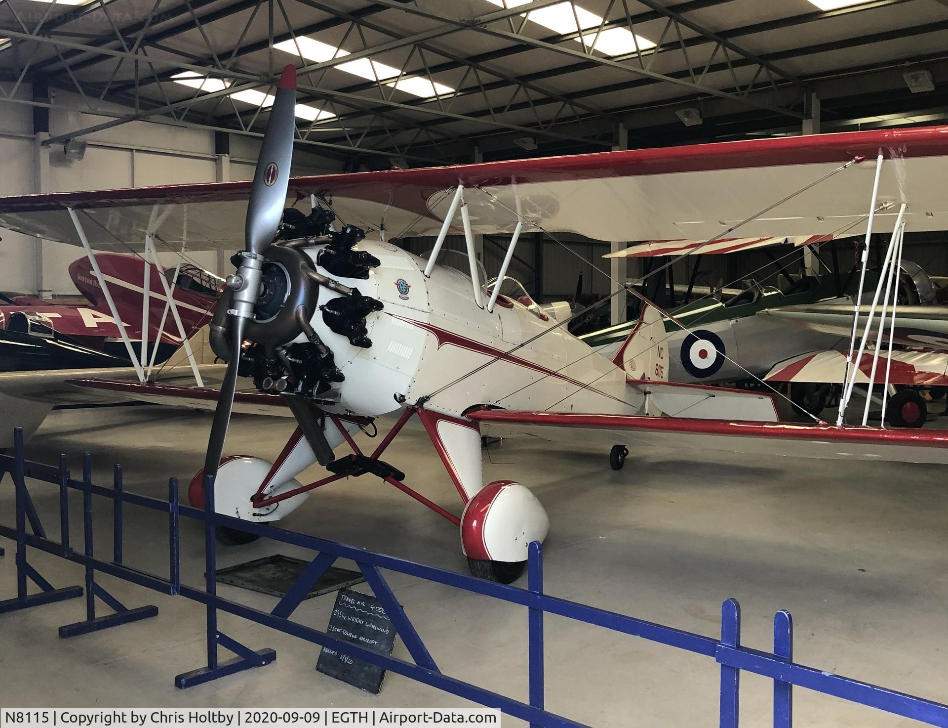 N8115, 1929 Travel Air D-4000 C/N 887, 1929 Travel Air newly arrived (Sept. 2020) into the Shuttleworth collection at Old Warden, Beds.