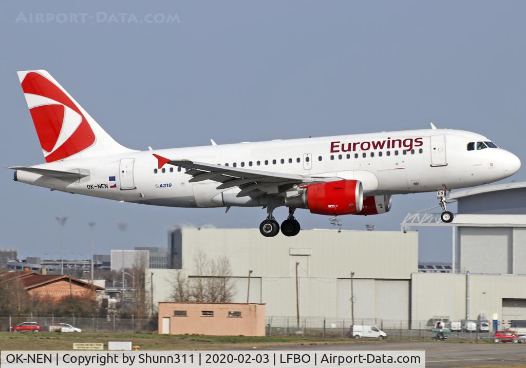 OK-NEN, 2008 Airbus A319-112 C/N 3436, Landing rwy 14R... basic CSA c/s with additional Eurowings titles