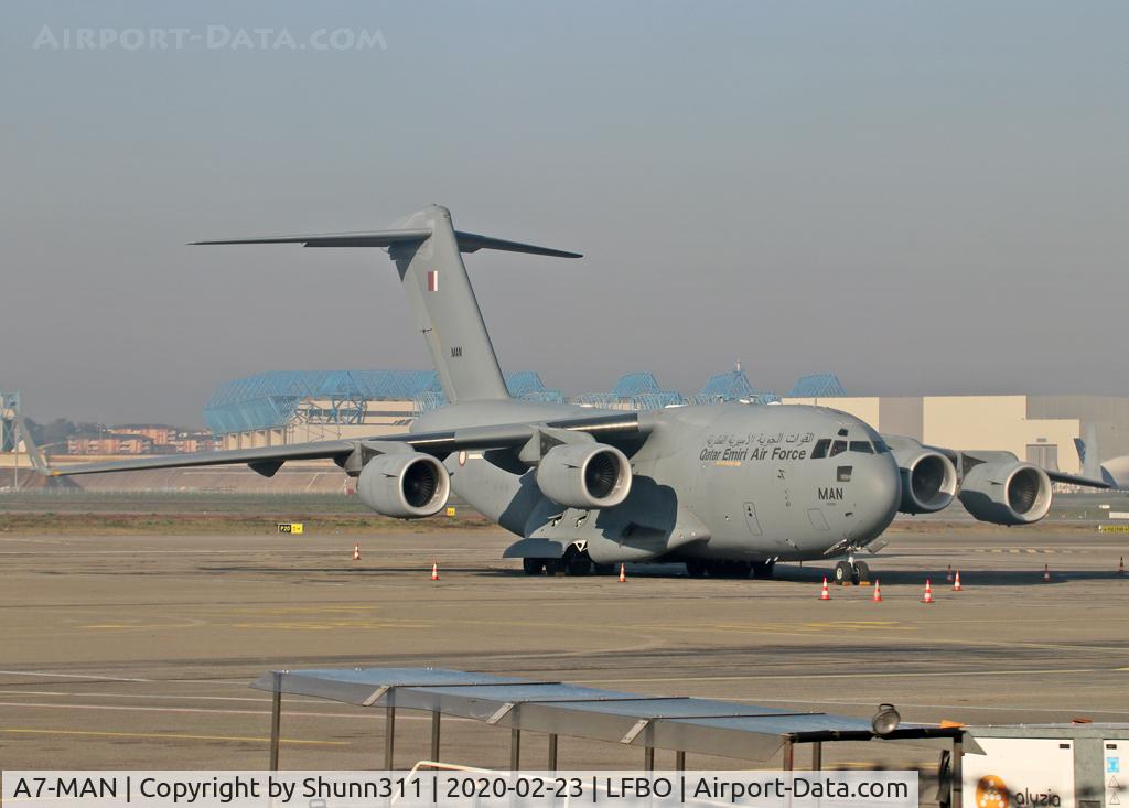 A7-MAN, 2014 Boeing C-17A Globemaster III C/N F-275, Parked at the General Aviation area...