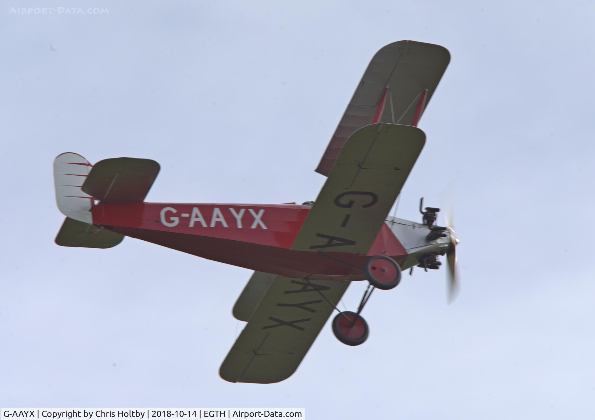 G-AAYX, 1930 Southern Martlet C/N 202, 1930 Southern Martlet takes to the air at Old Warden airfield, Beds.