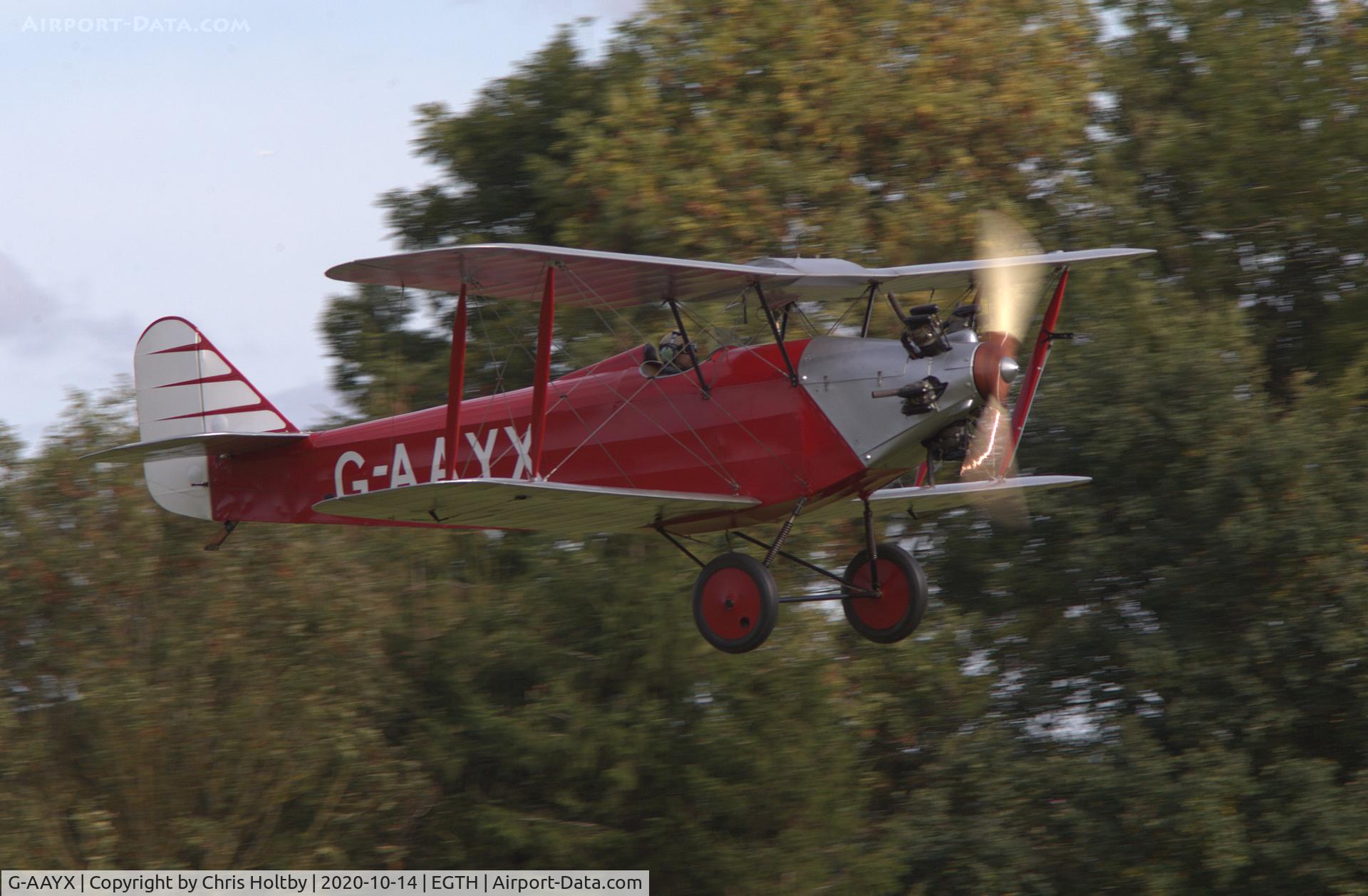 G-AAYX, 1930 Southern Martlet C/N 202, 1930 Southern Martlet takes to the air at Old Warden, Beds.