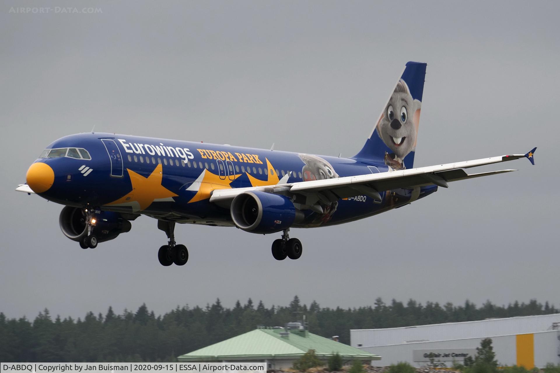 D-ABDQ, 2007 Airbus A320-214 C/N 3121, Eurowings - Europark livery