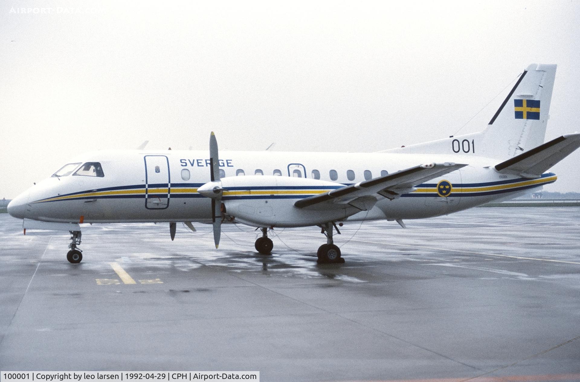 100001, 1989 Saab Tp100 (340B) C/N 340B-170, Copenhagen 29.4.1992