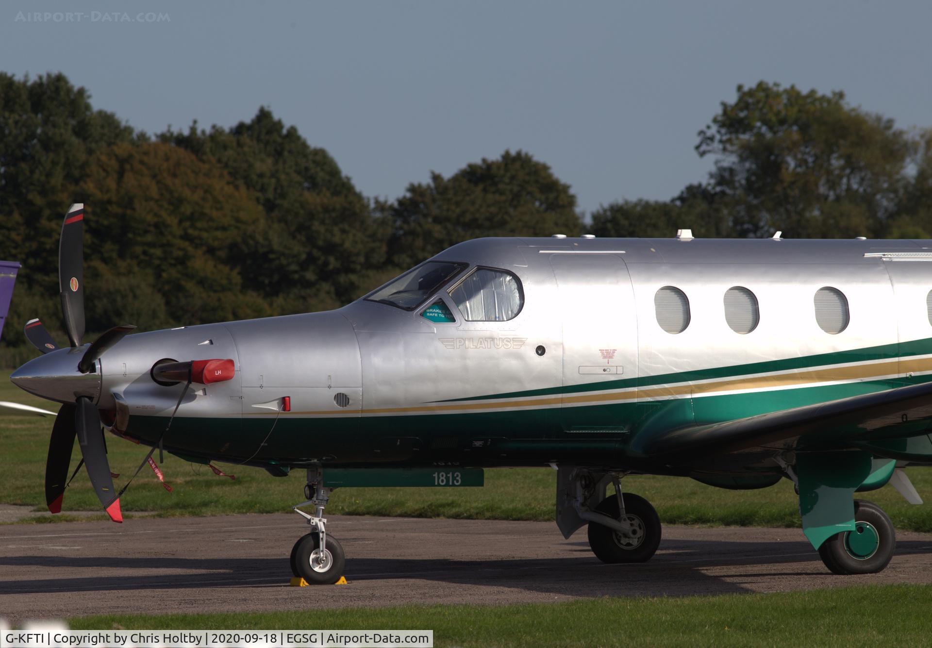 G-KFTI, 2018 Pilatus PC-12/47E C/N 1813, Front end detail at Stapleford