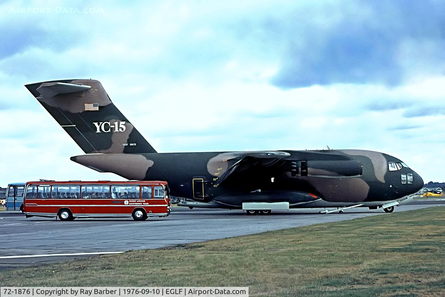 72-1876, 1972 McDonnell Douglas YC-15A C/N CX002, 72-1876   McDonnell Douglas YC-15A [50001] (McDonnell Douglas) Farnborough~G 10/09/1976