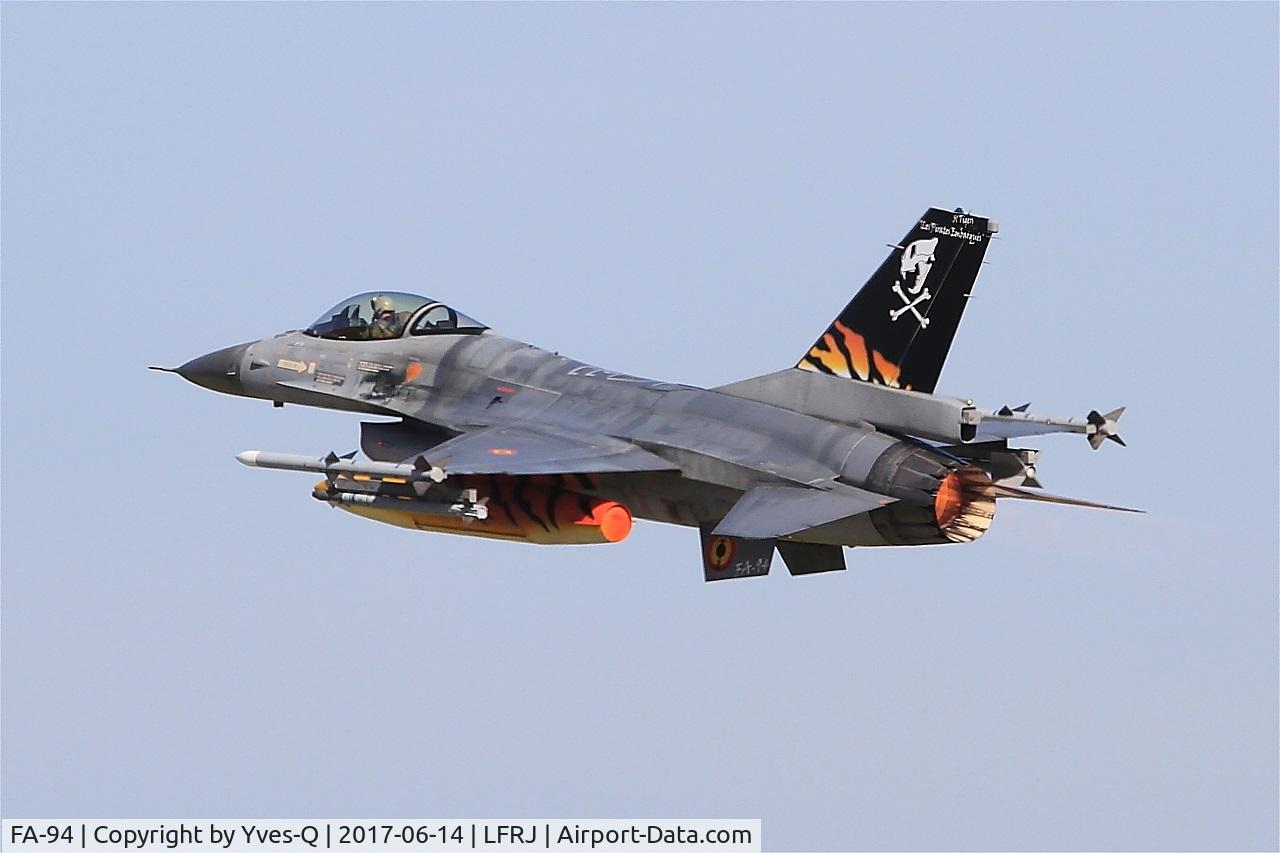 FA-94, SABCA F-16AM Fighting Falcon C/N 6H-94, SABCA F-16AM Fighting Falcon, Climbing from rwy 26, Landivisiau Naval Air Base (LFRJ) Tiger Meet 2017