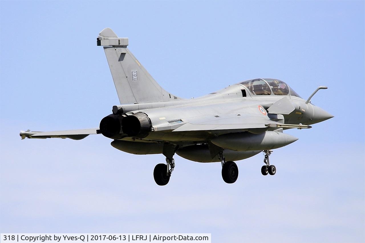 318, Dassault Rafale B C/N 318, Dassault Rafale M, On final rwy 08, Landivisiau naval air base (LFRJ) Tiger Meet 2017