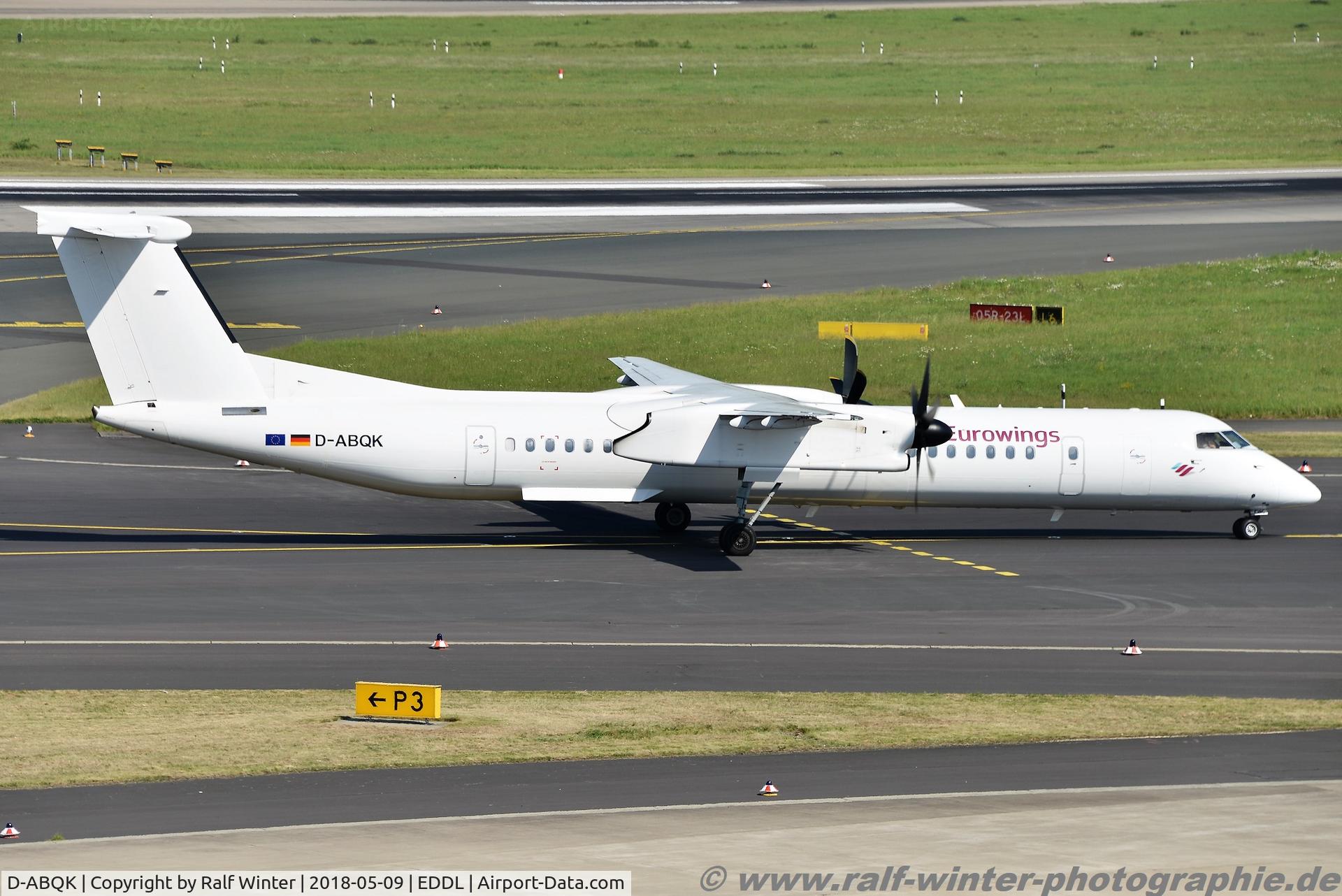 D-ABQK, 2009 De Havilland Canada DHC-8-402Q Dash 8 Dash 8 C/N 4265, Bomardier DHC-8-400Q Dash 8 - EW EWG Eurowings opby LGW Luftfahrtgesellschaft Walter - 4265 - D-ABQK - 09.05.2018 - DUS