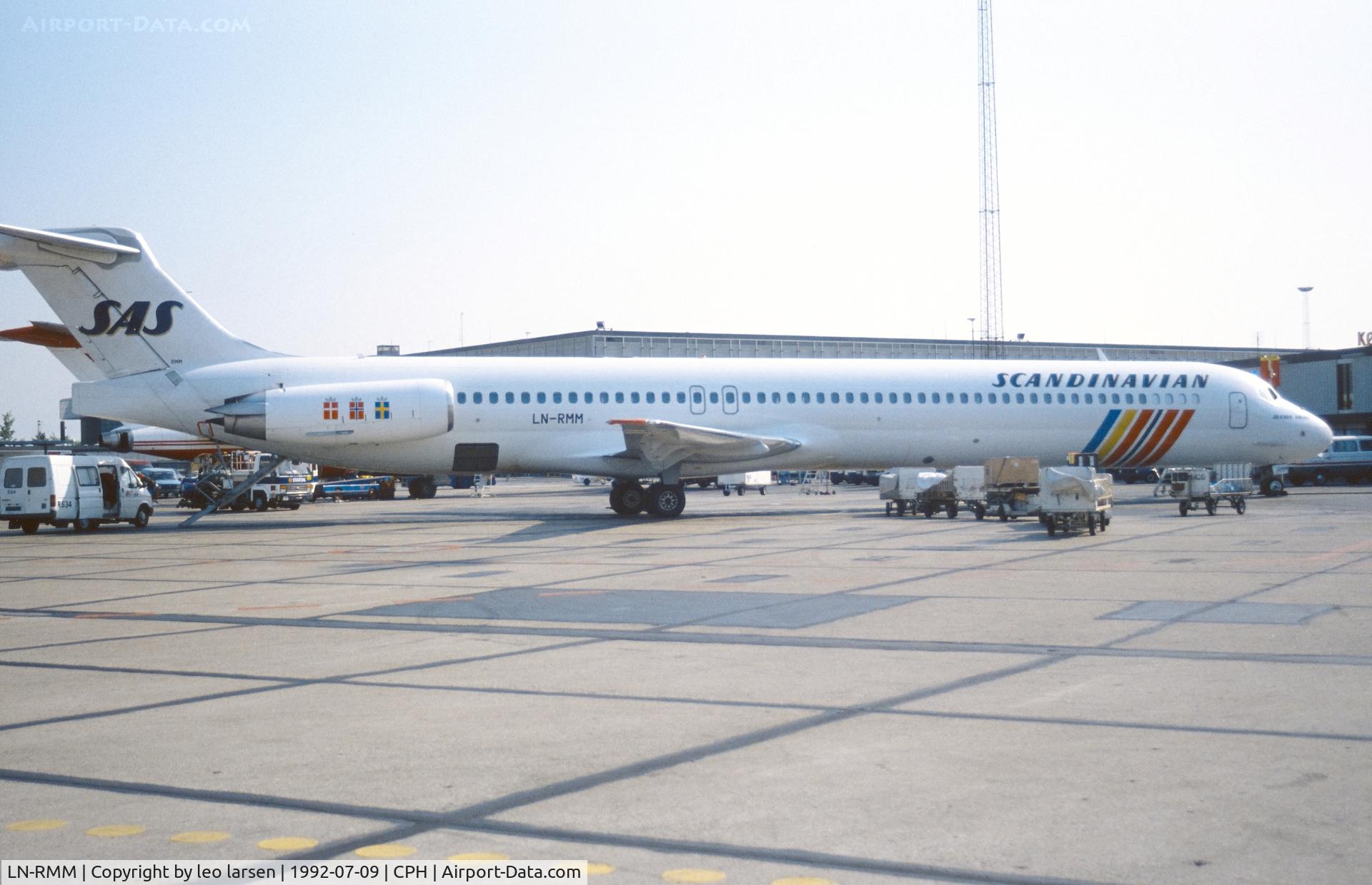 LN-RMM, 1991 McDonnell Douglas MD-81 (DC-9-81) C/N 53005, Copenhagen 9.7.1992