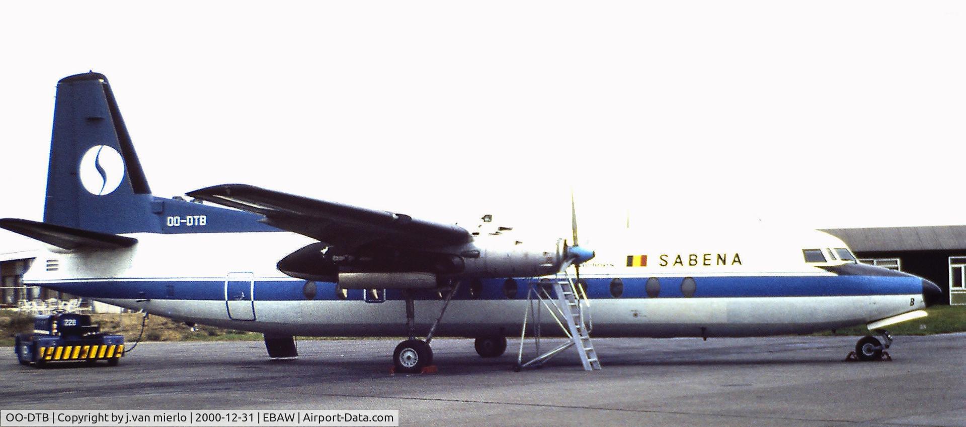 OO-DTB, 1967 Fairchild Hiller FH-227B C/N 553, Optd by SABENA scan/slide
