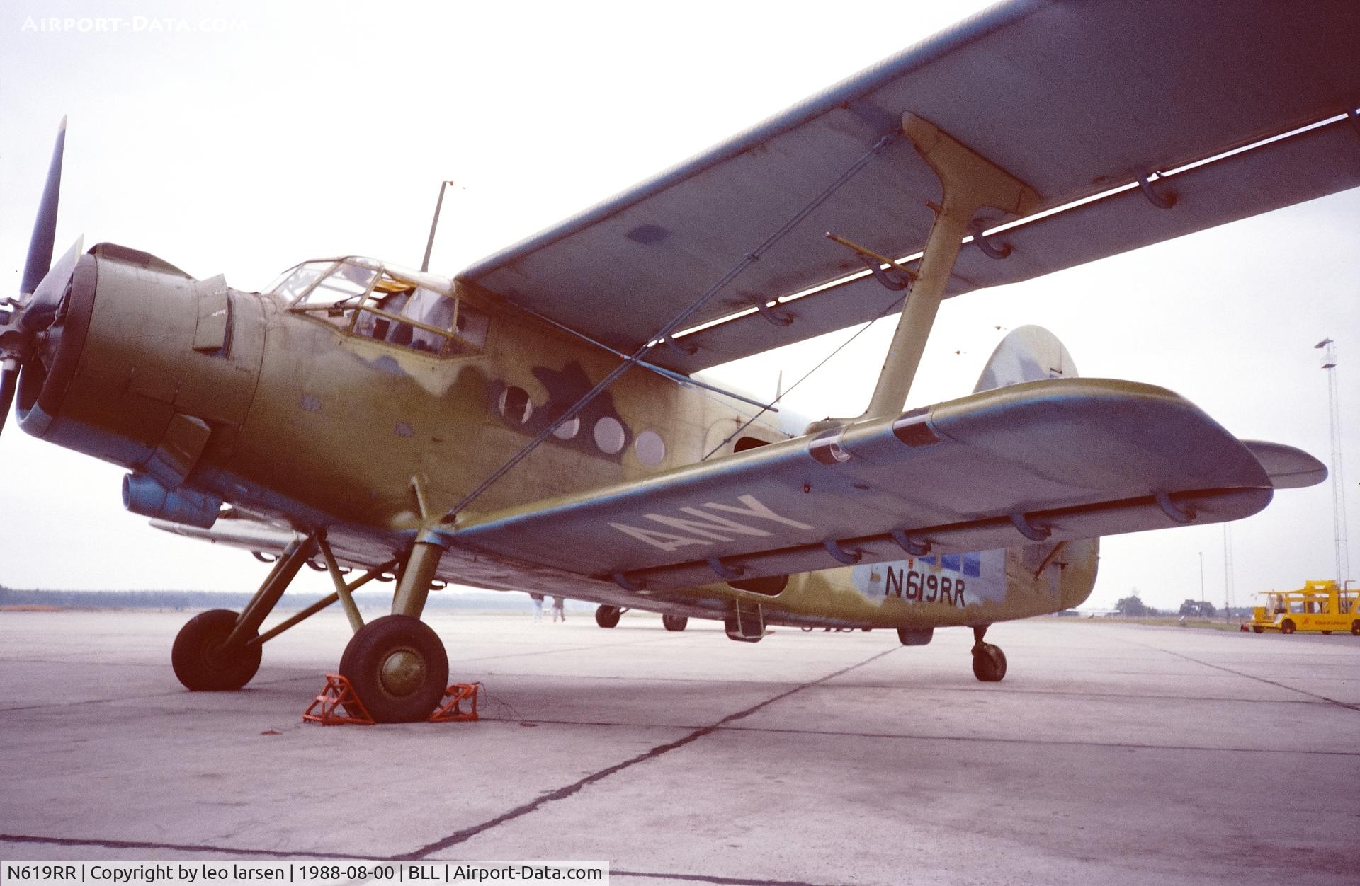 N619RR, 1962 Antonov AN-2 C/N 1G2619, Billund 8.1988
