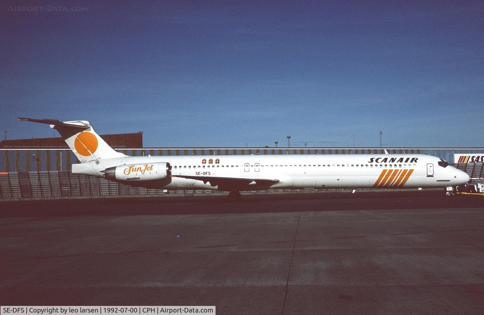 SE-DFS, 1985 McDonnell Douglas MD-82 (DC-9-82) C/N 49384, Copenhagen 7.1992