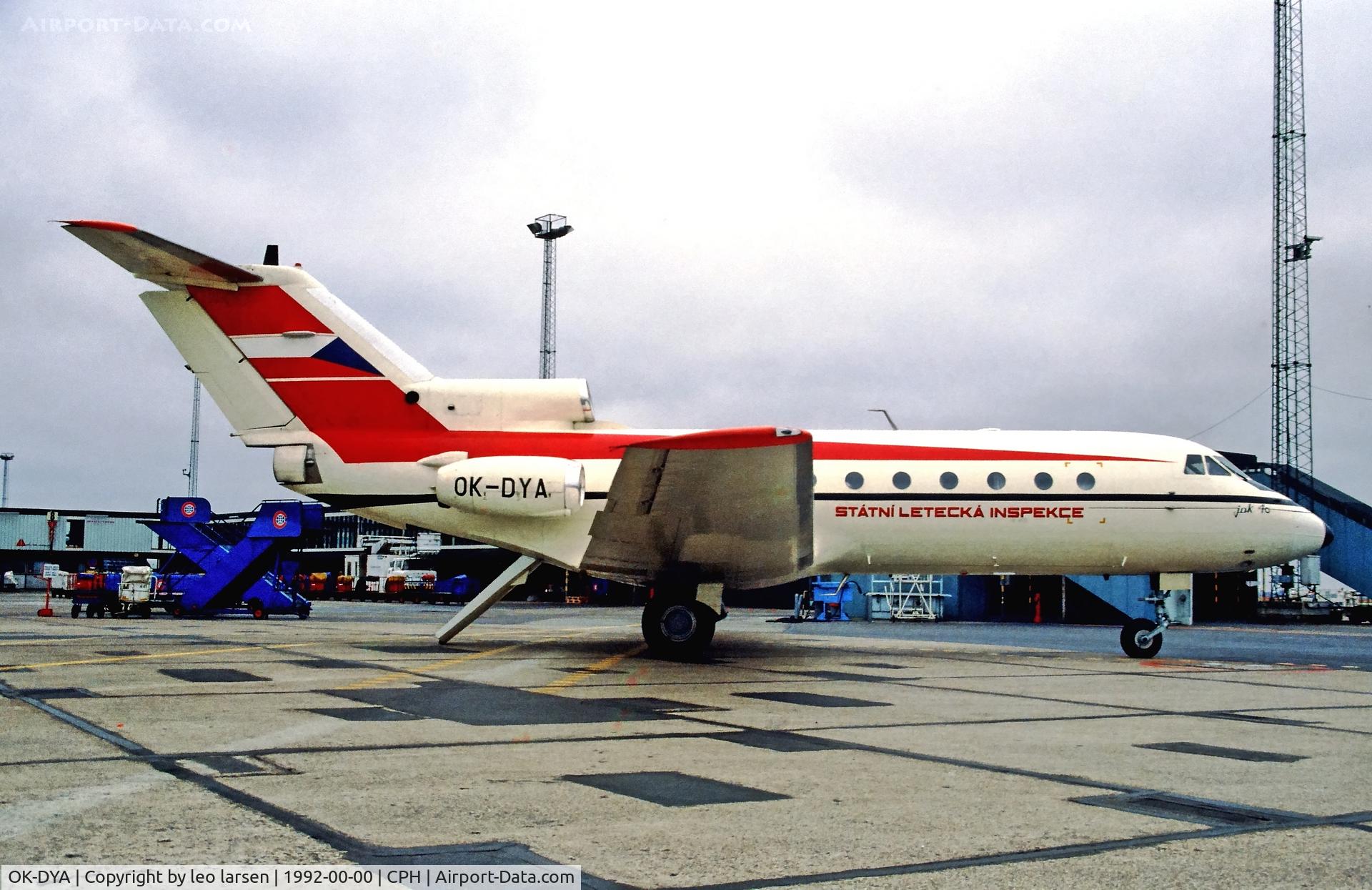 OK-DYA, 1973 Yakovlev Yak-40 C/N 9341230, Copenhagen 1992