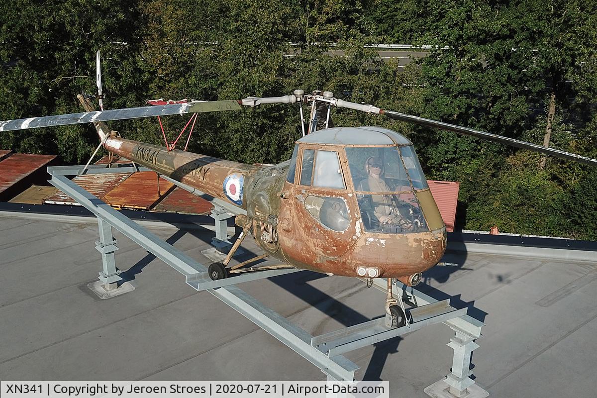 XN341, 1959 Saunders-Roe Skeeter AOP.12 C/N S2/7147, On the roof of a building in Maasbracht, The Netherlands, 2020