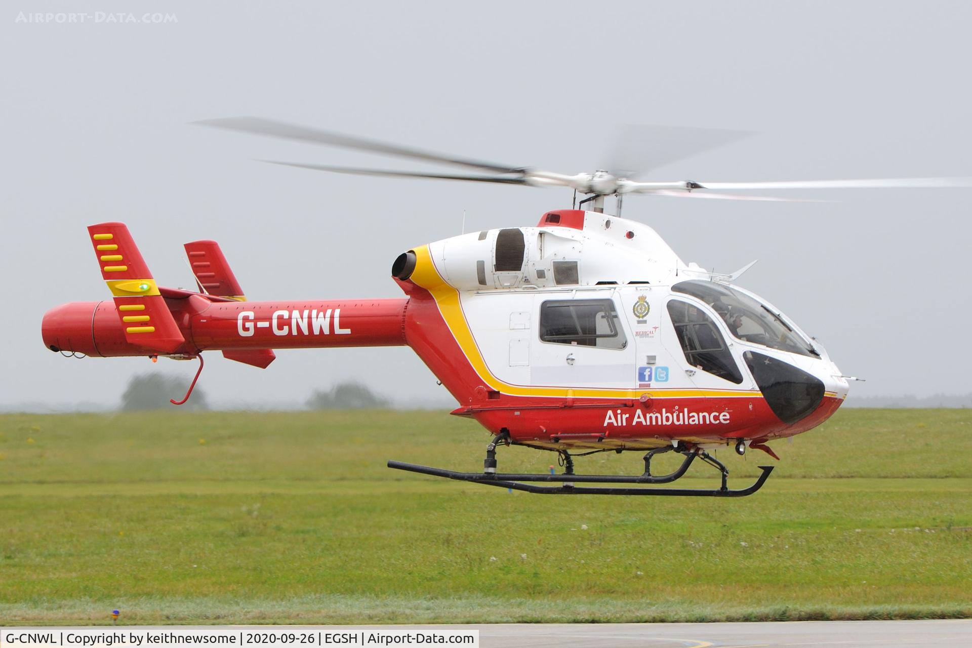 G-CNWL, 2008 MD Helicopters MD-900 Explorer C/N 900-00124, 'Cornwall' logo removed.
