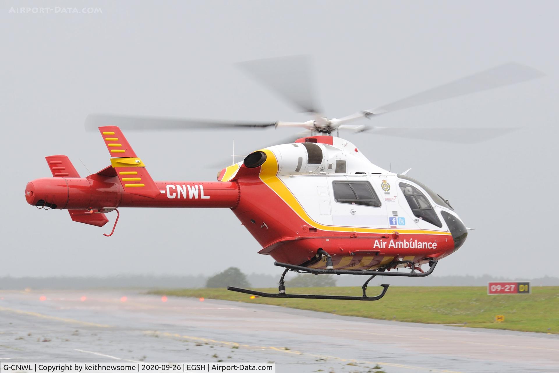 G-CNWL, 2008 MD Helicopters MD-900 Explorer C/N 900-00124, 'Cornwall' logo removed.
