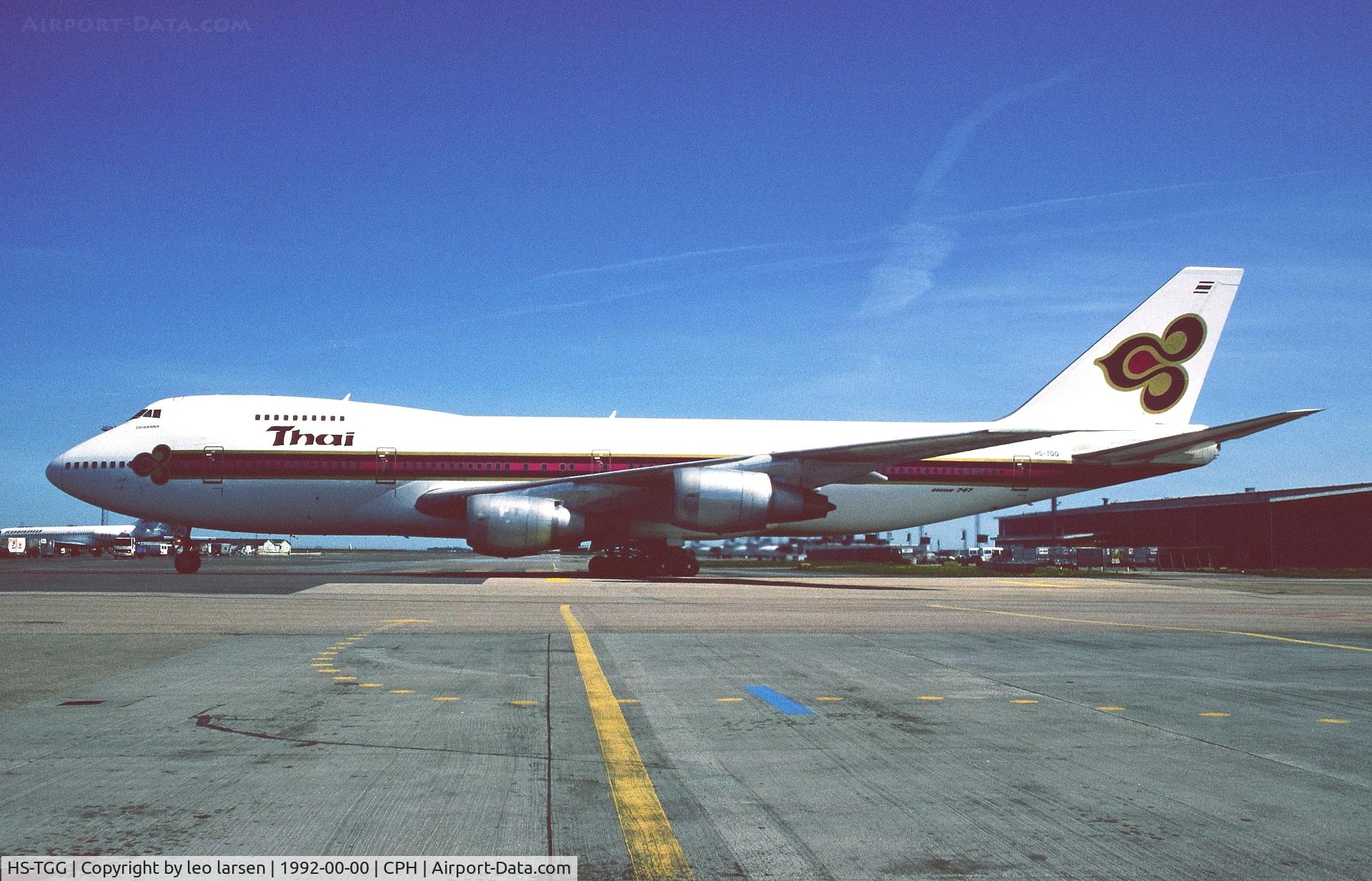 HS-TGG, 1981 Boeing 747-2D7B C/N 22471, Copenhagen 1992