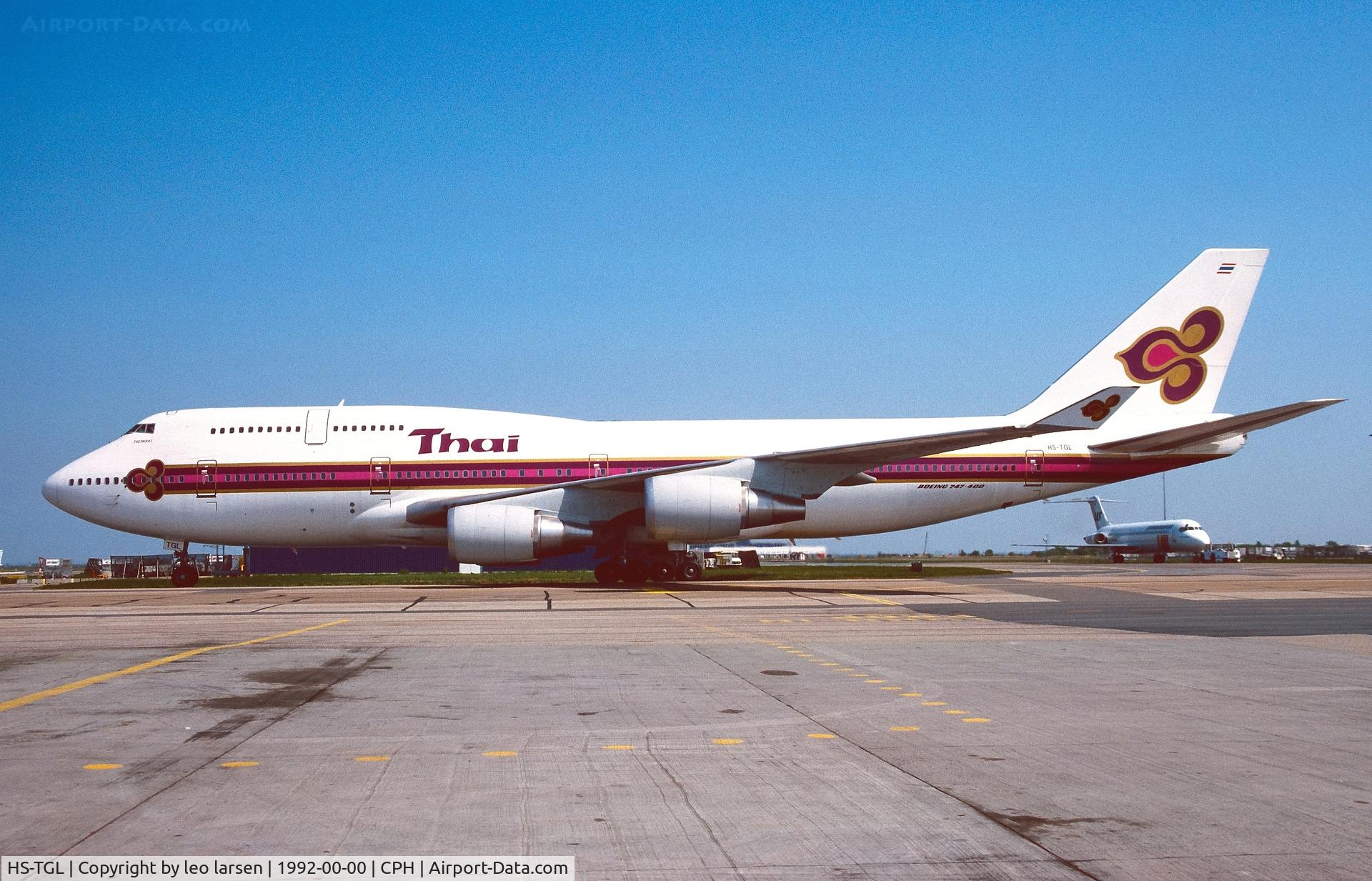 HS-TGL, 1991 Boeing 747-4D7 C/N 25366, Copenhagen 1992