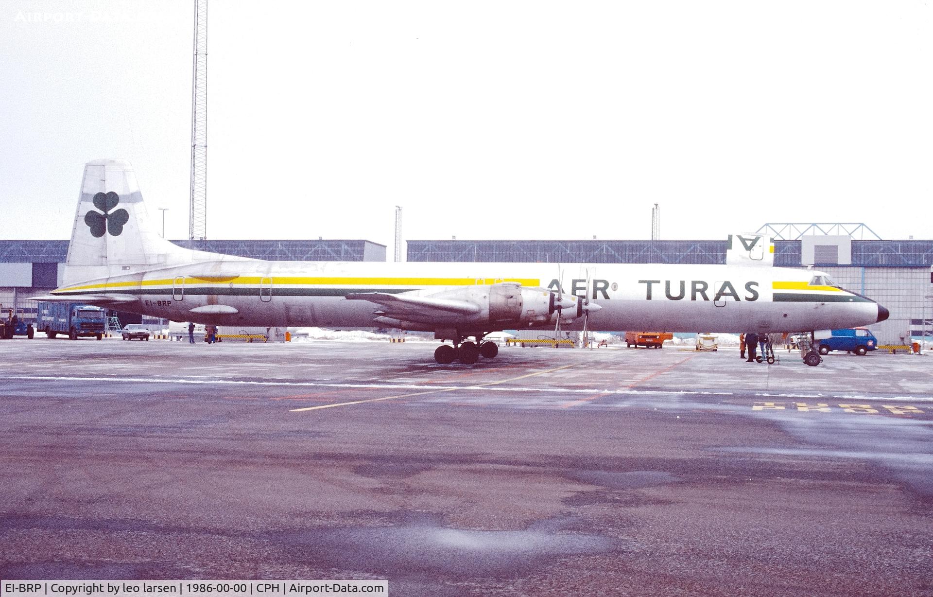 EI-BRP, 1963 Canadair CL-44J C/N 35, Copenhagen 1986