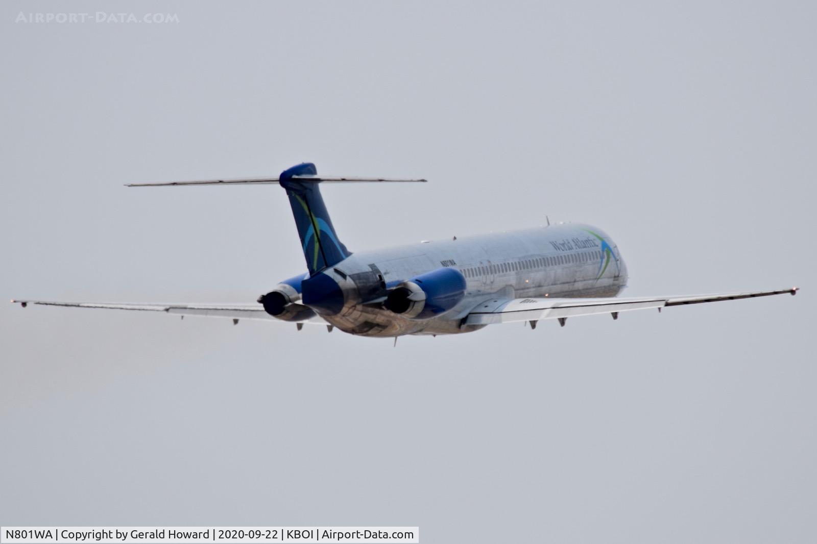 N801WA, 1992 Douglas DC-9-83(MD-83) C/N 53291, Departing BOI.