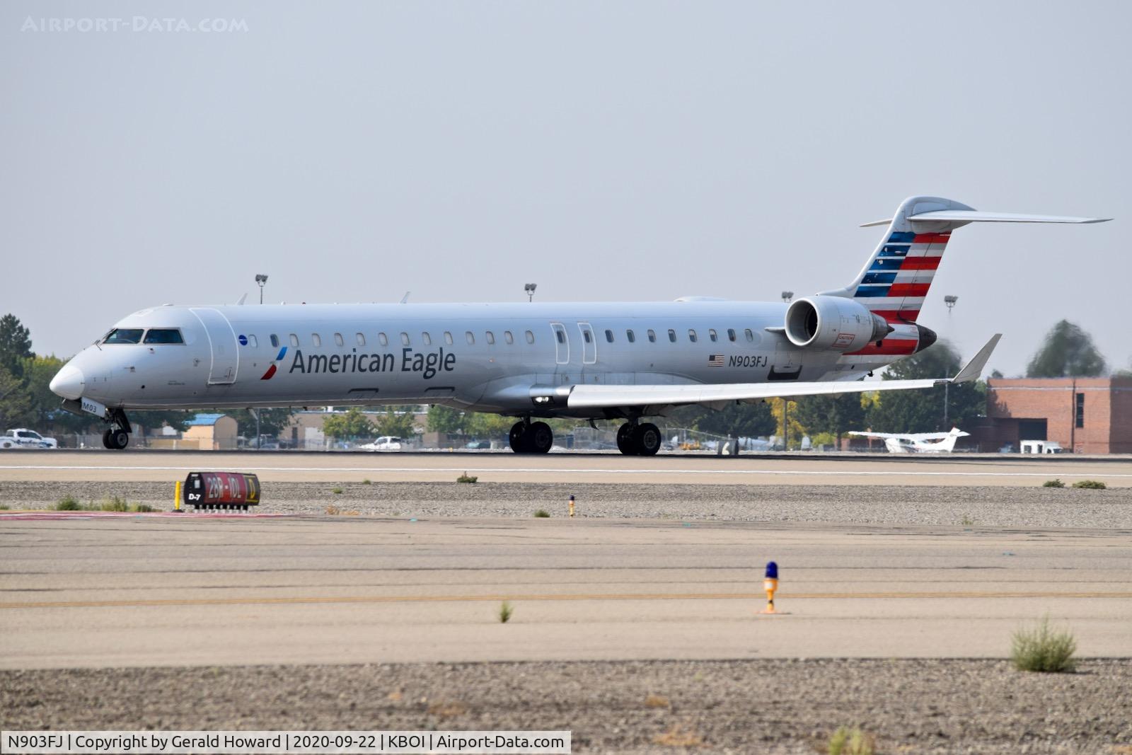 N903FJ, 2003 Bombardier CRJ-900ER (CL-600-2D24) C/N 15003, Take off run on10L.