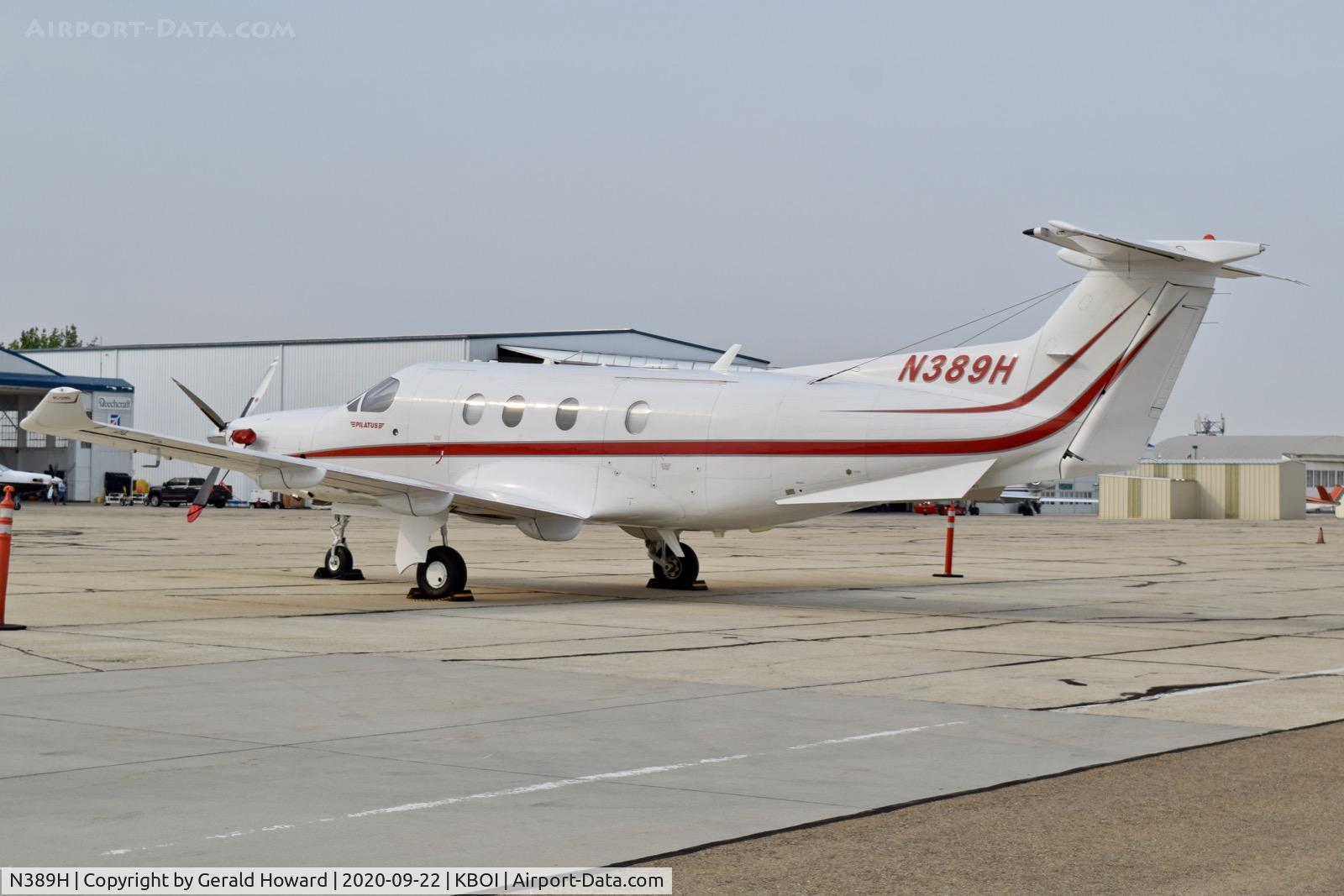N389H, 2010 Pilatus PC-12/47E C/N 1244, Parked on south GA ramp.