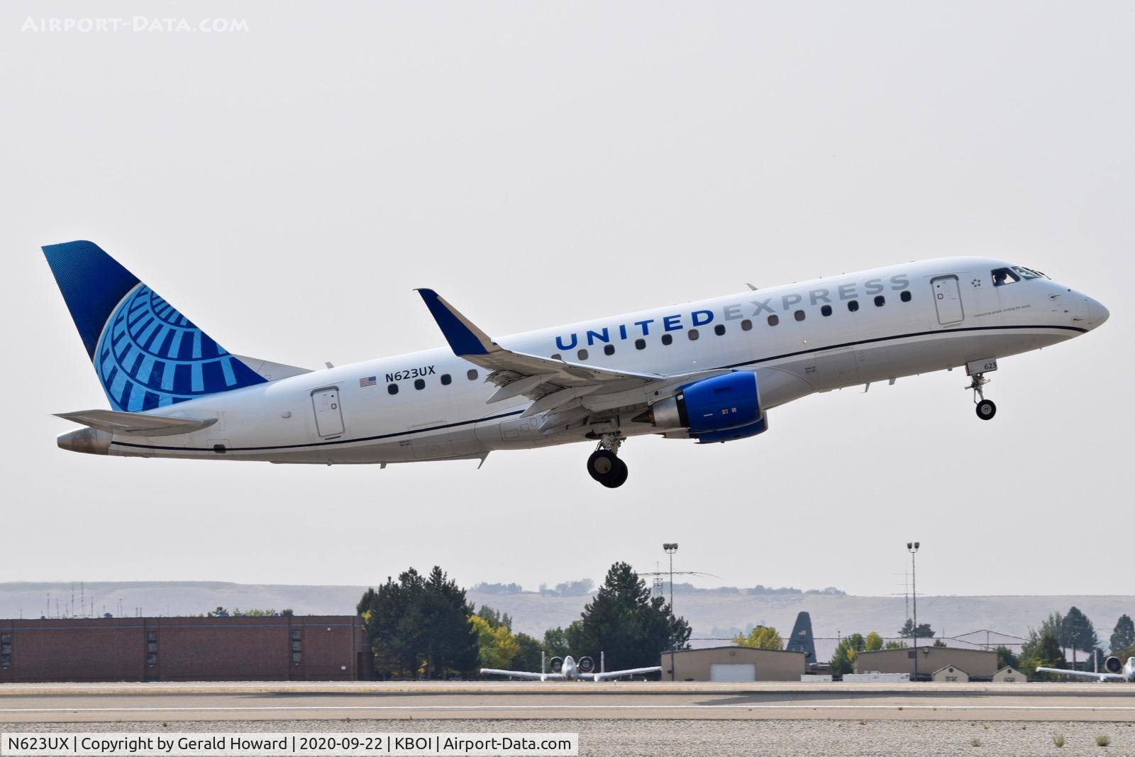 N623UX, 2019 Embraer ERJ-175LL (ERJ-170-200LL) C/N 17000830, Take off from 28R.