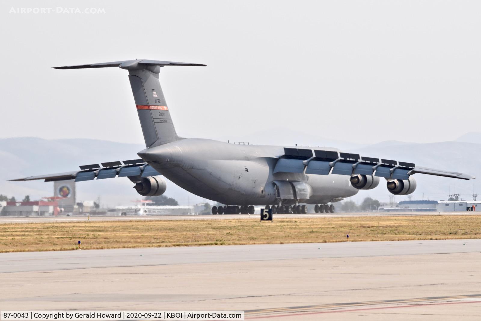 87-0043, 1988 Lockheed C-5M Super Galaxy C/N 500-129, Landing roll out.