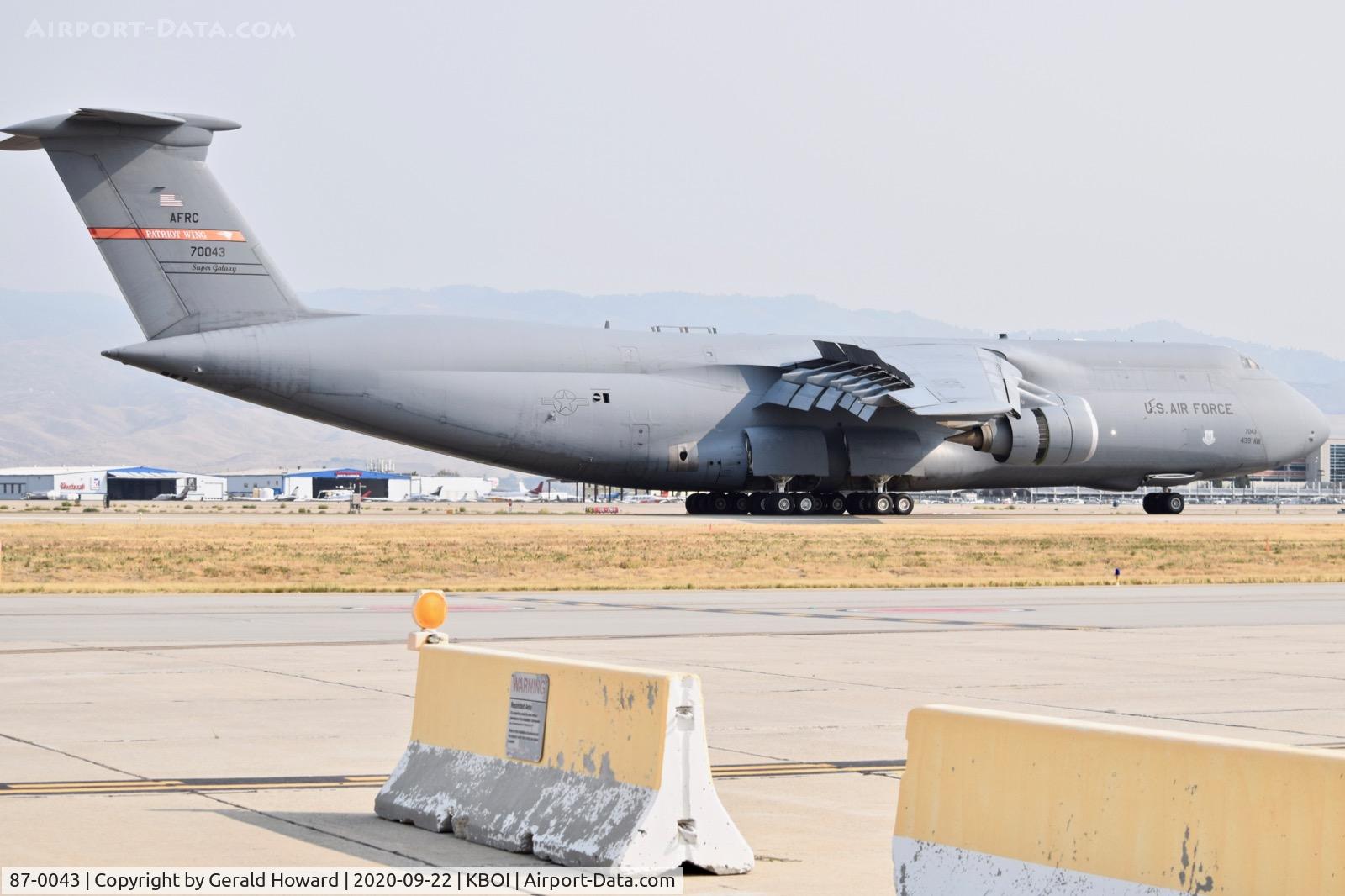 87-0043, 1988 Lockheed C-5M Super Galaxy C/N 500-129, Landing roll out.