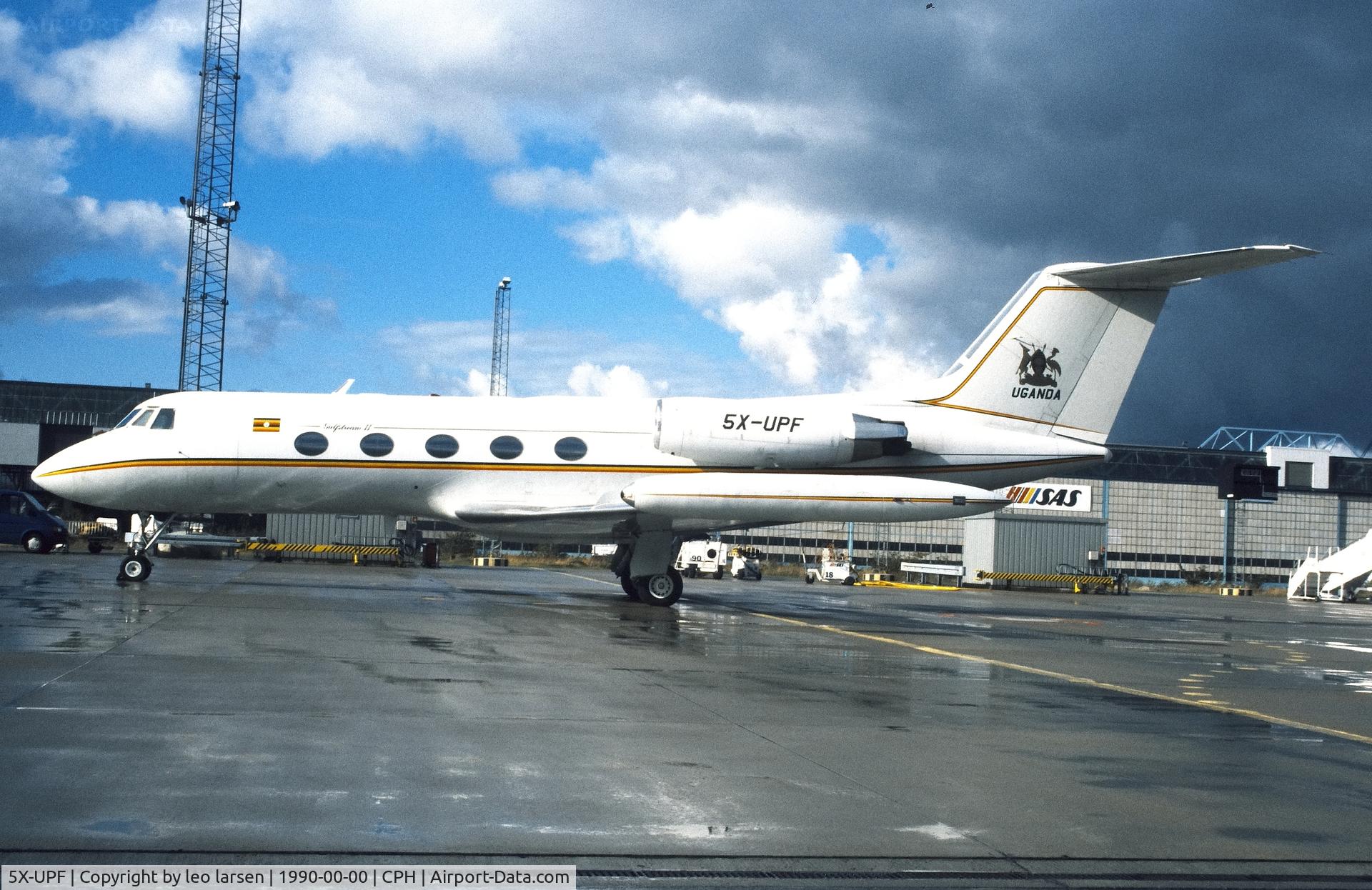 5X-UPF, 1973 Grumman G-1159 Gulfstream II C/N 133, Copenhagen 1990