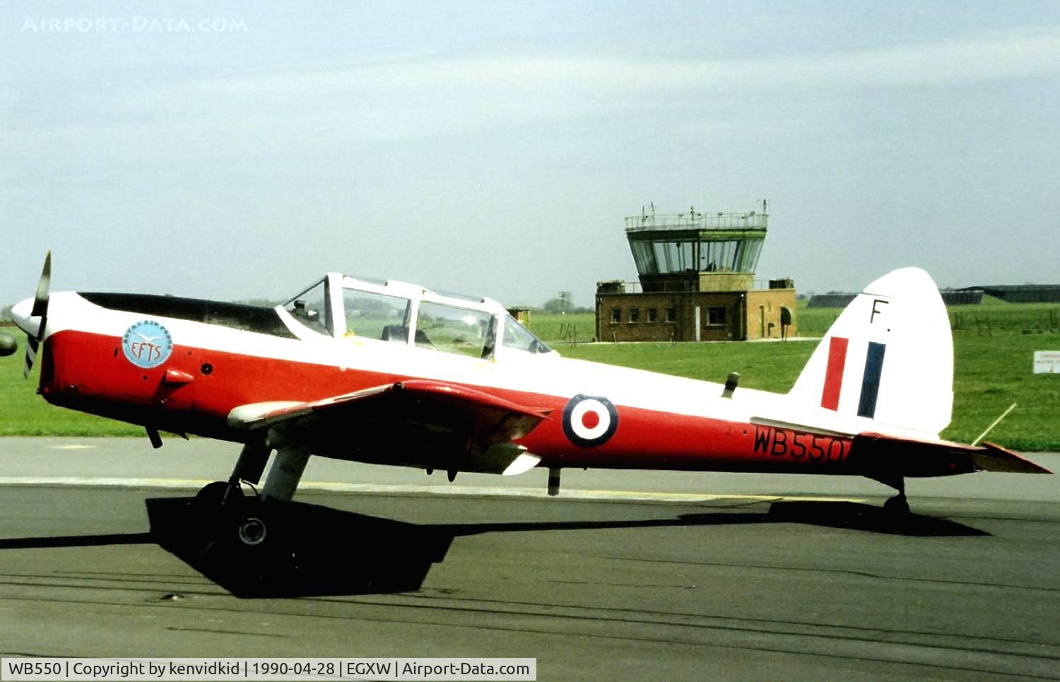 WB550, 1949 De Havilland DHC-1 Chipmunk T.10 C/N C1/0002, At the Waddington 1990 photocall.
