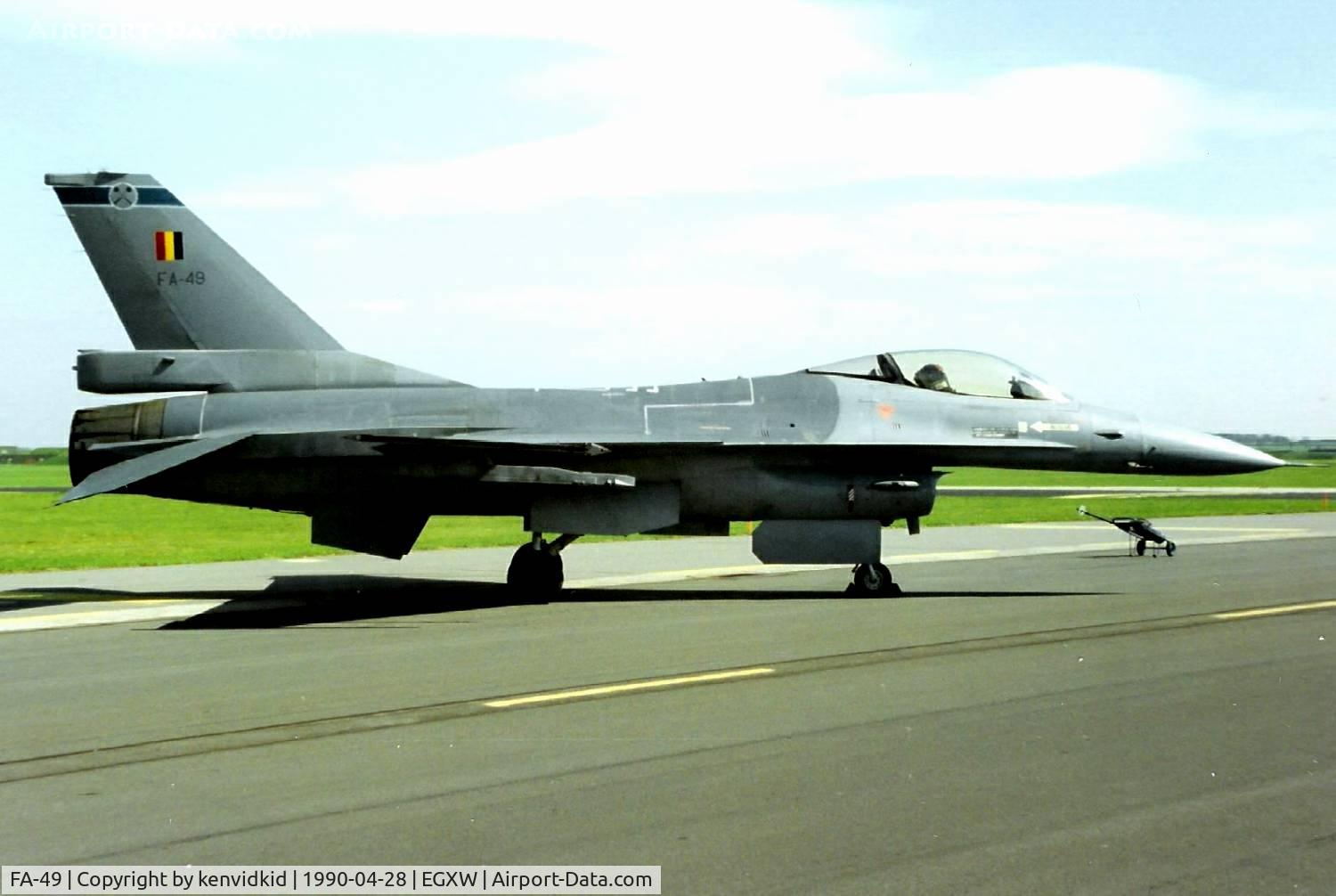 FA-49, SABCA F-16A Fighting Falcon C/N 6H-49, At the Waddington 1990 photocall.