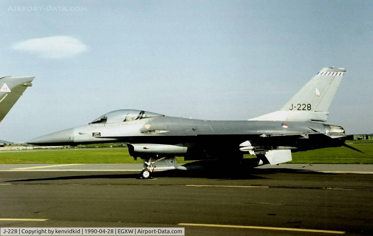 J-228, 1978 Fokker F-16A Fighting Falcon C/N 6D-17, At the Waddington 1990 photocall.