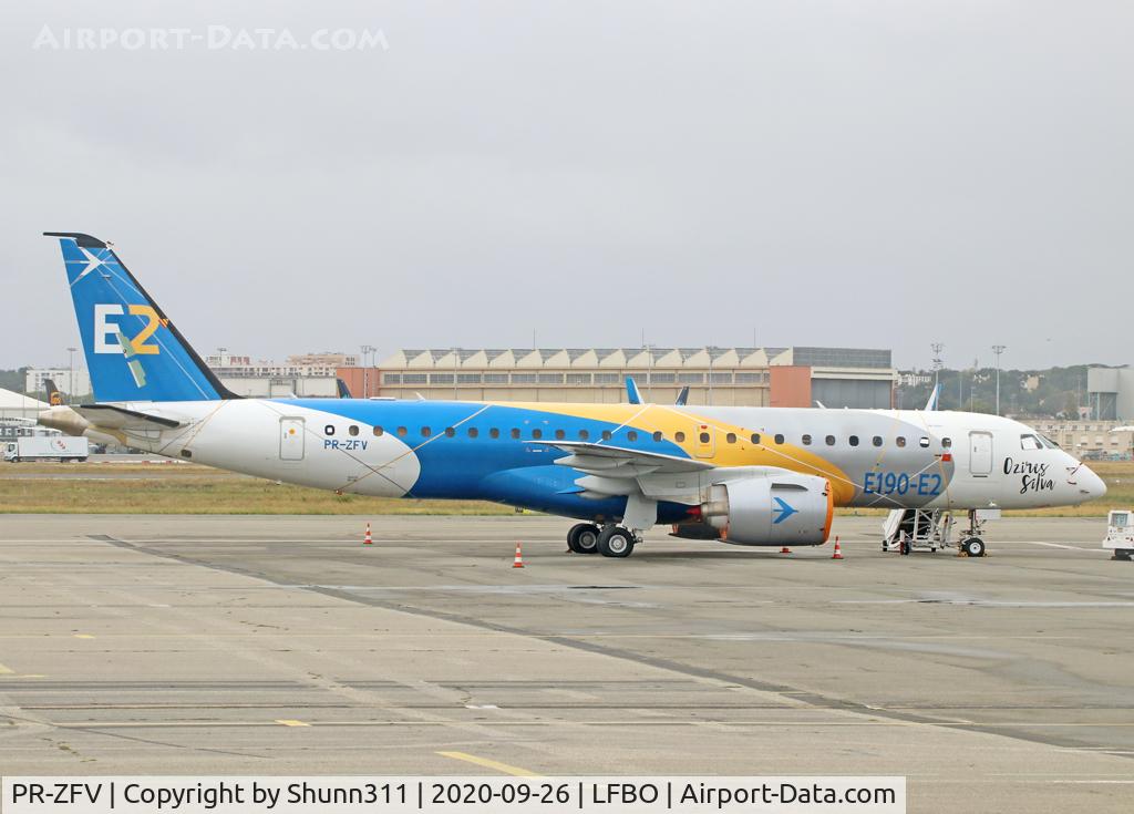 PR-ZFV, 2016 Embraer 190 E2 STD (ERJ-190-300STD) C/N 19020003, Parked at the General Aviation for some flight test in France during one week...