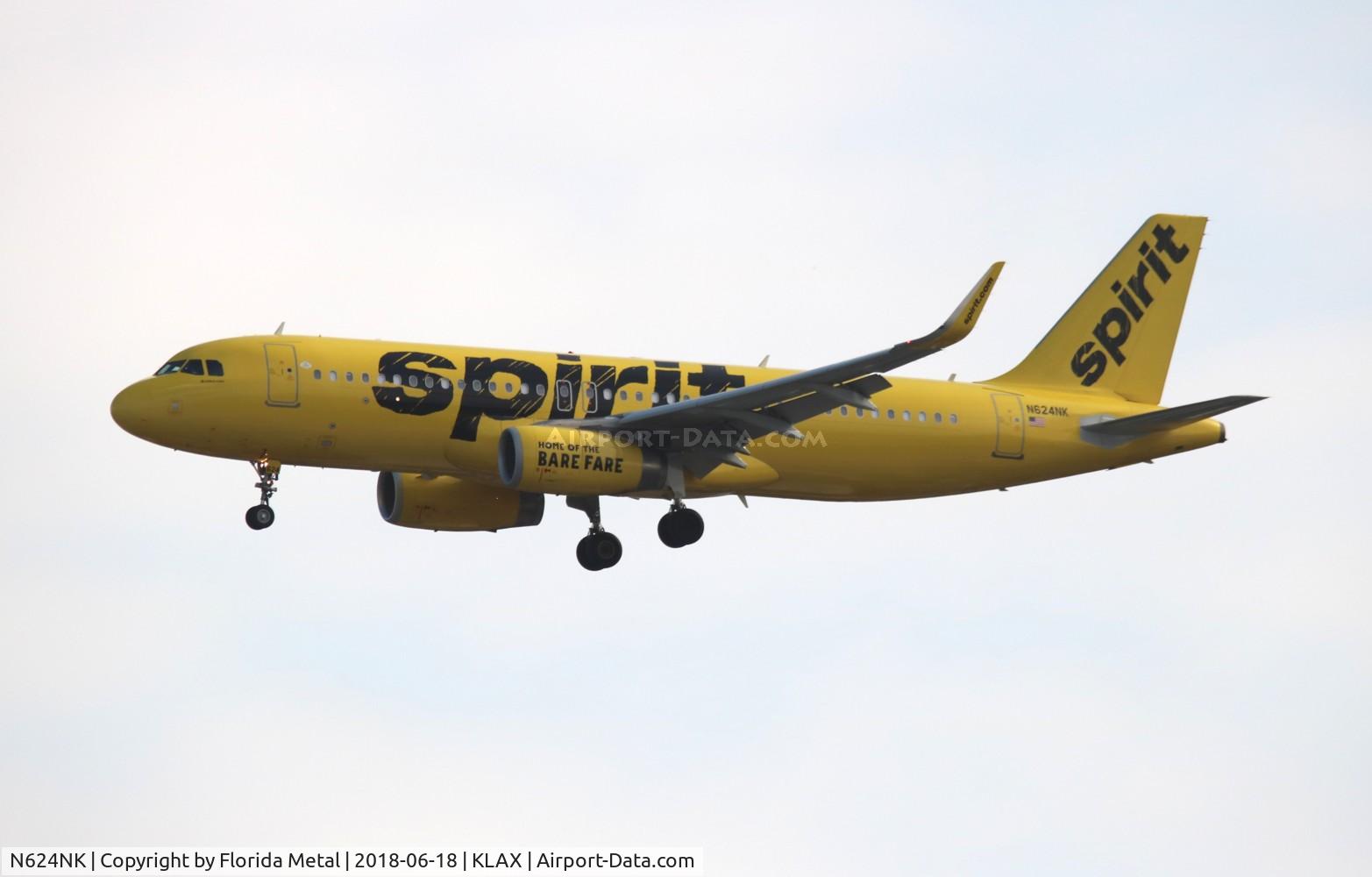 N624NK, 2013 Airbus A320-232 C/N 5880, LAX 2018