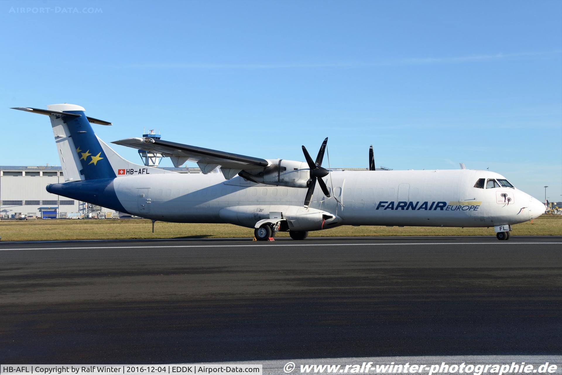 HB-AFL, 1991 ATR 72-202F C/N 222, ATR 72-102F - FAT Farnair Europe  - 222 - HB-AFL - 04.12.2016 - CGN