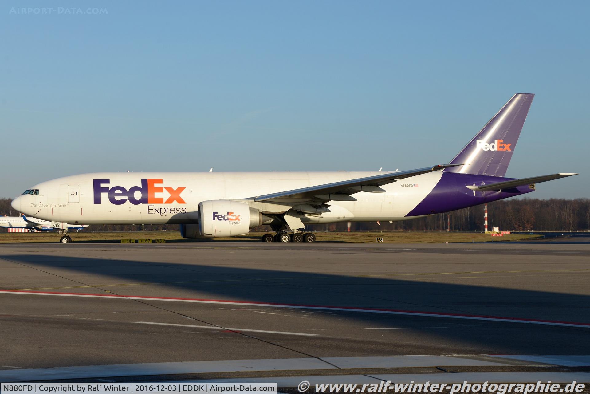 N880FD, 2008 Boeing 777-F28 C/N 32967, Boeing 777-F28 - FX FDX FedEx Federal Express 'Kaleb' - 32967 - N880FD - 03.12.2016 - CGN