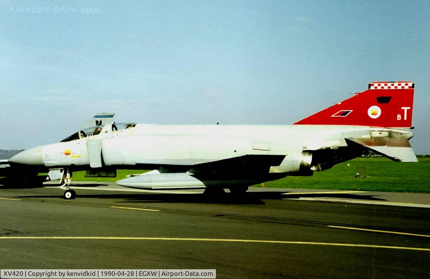 XV420, 1969 McDonnell Douglas Phantom FGR2 C/N 3053/0052, At the Waddington 1990 photocall.