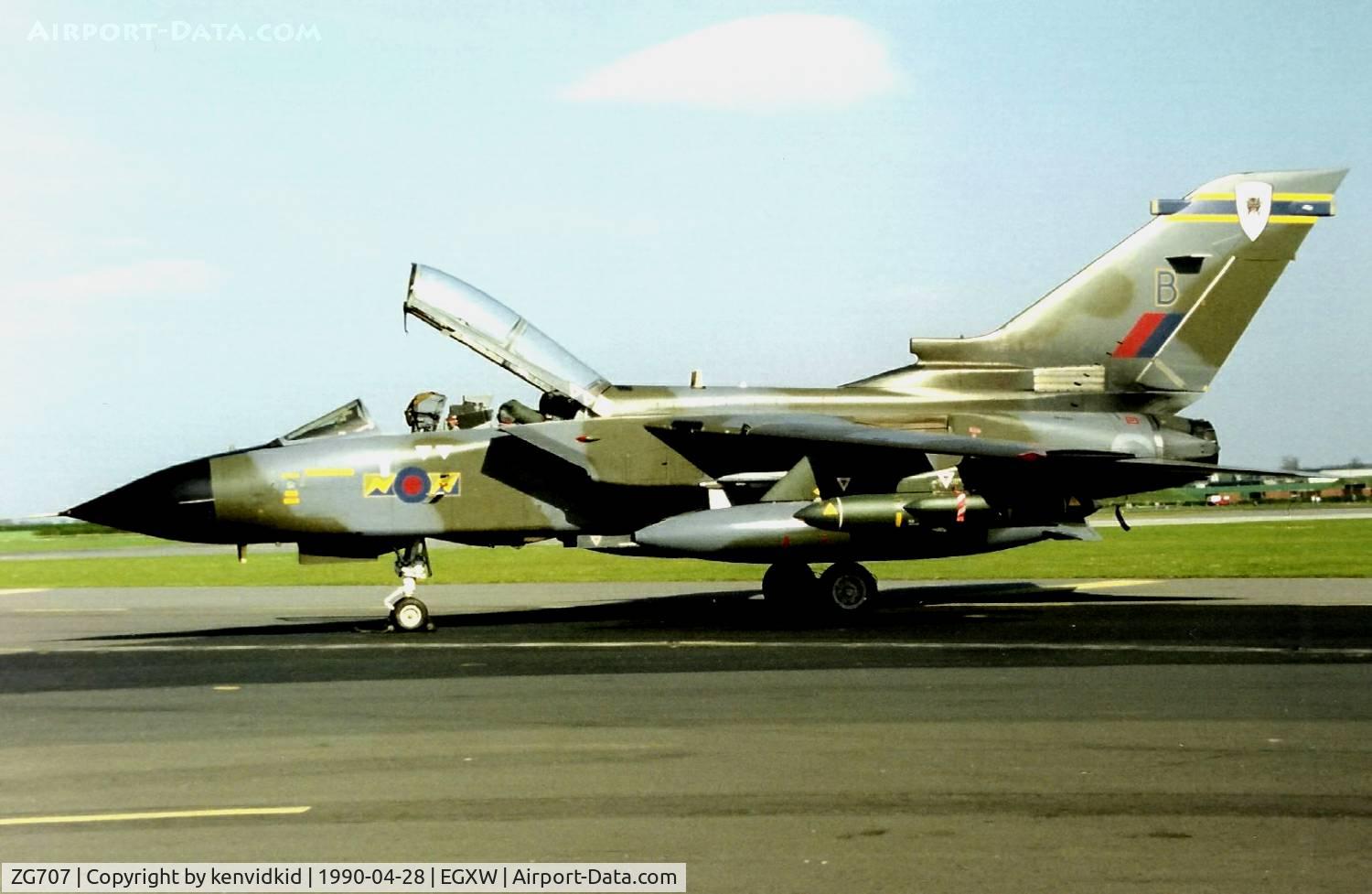 ZG707, 1989 Panavia Tornado GR.1A C/N 814/BS174/3390, At the Waddington 1990 photocall.