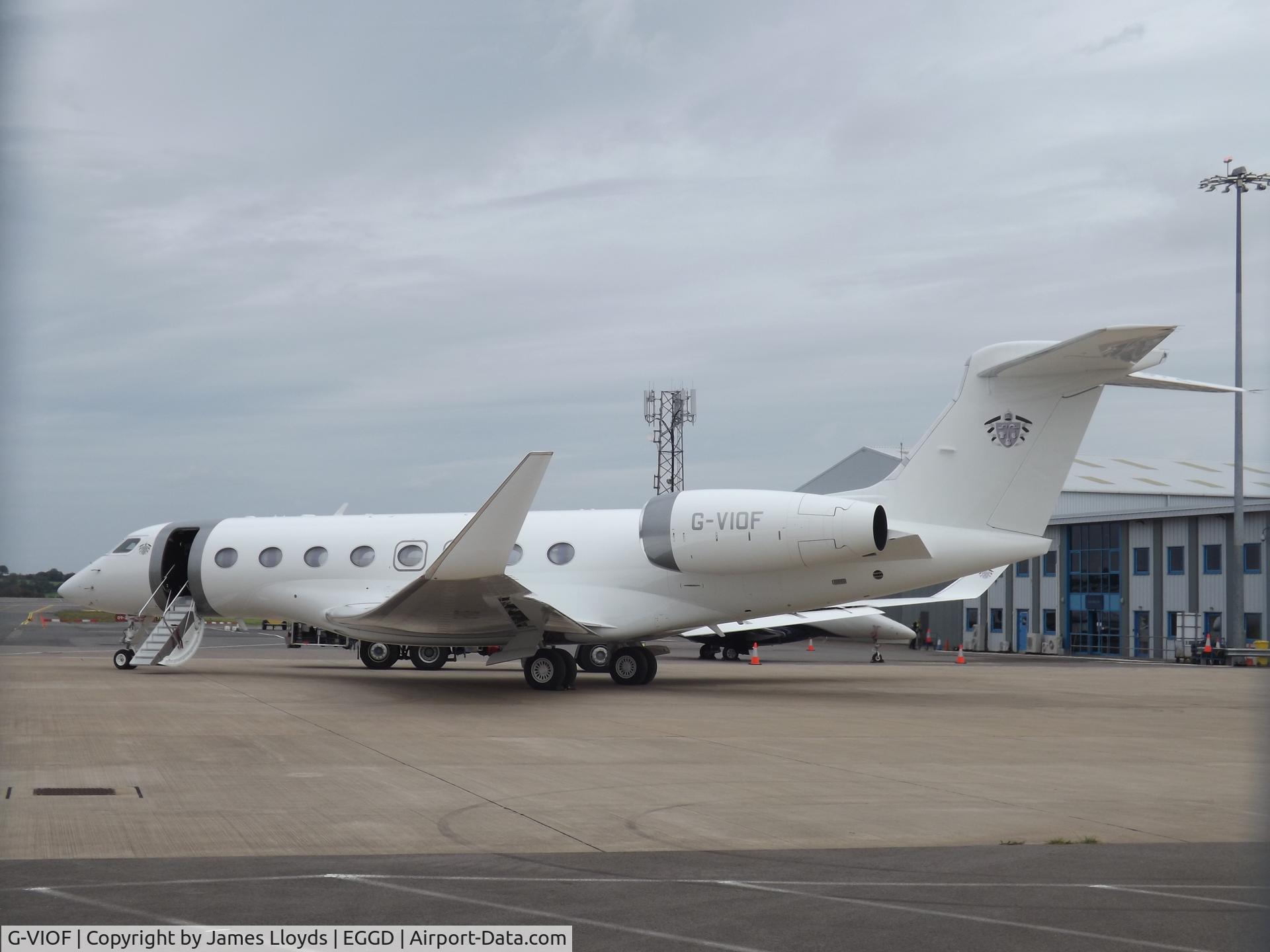 G-VIOF, 2017 Gulfstream G-VI (G650ER) C/N 6355, Getting Ready to Leave Bristol Airport.