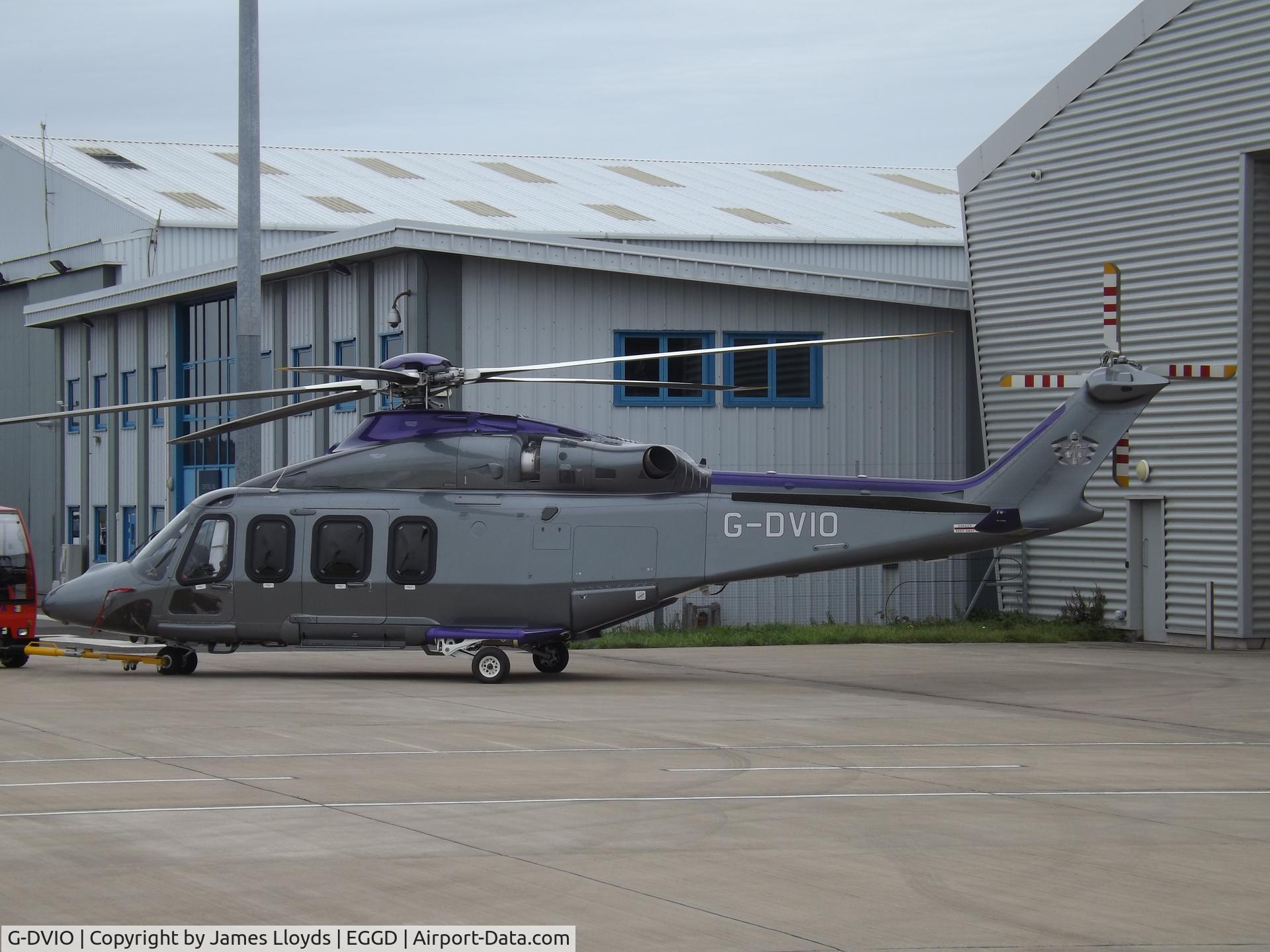 G-DVIO, 2018 Leonardo AW-139 C/N 31822, Being put back in to the hanger at Bristol Airport.