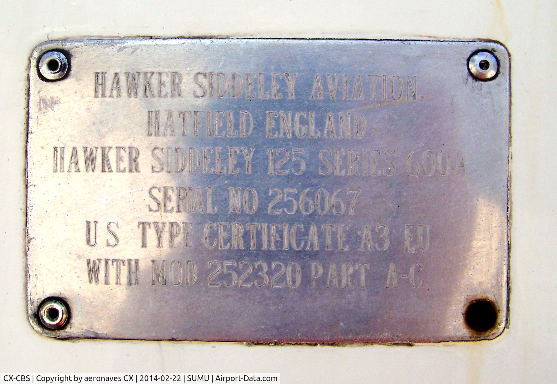 CX-CBS, 1976 Hawker Siddeley HS.125 Series 600A C/N 256067, 22 feb 2014 Base Aérea Nº 1 - Carrasco.