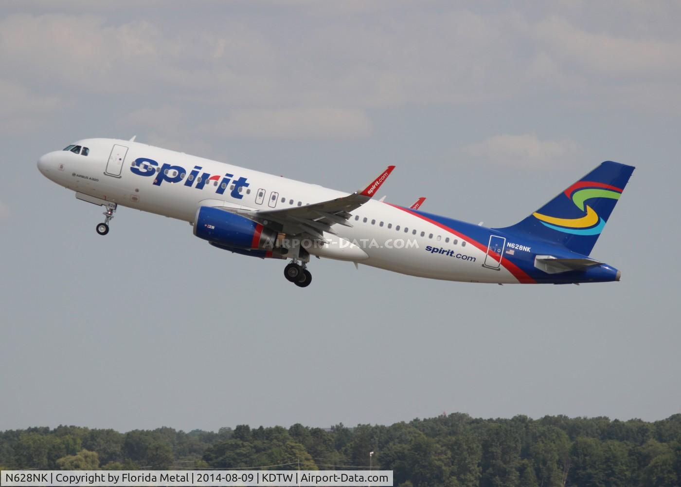 N628NK, 2014 Airbus A320-232 C/N 6193, DTW 2014