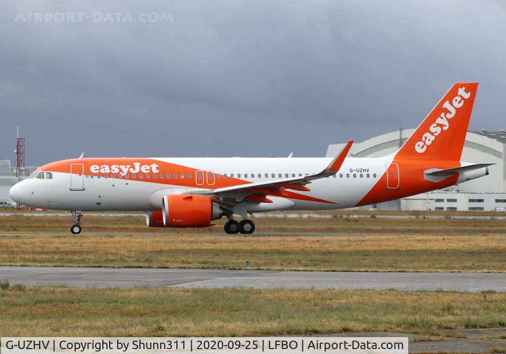 G-UZHV, 2019 Airbus A320-251N C/N 8722, Taxiing holding point rwy 32R for departure...